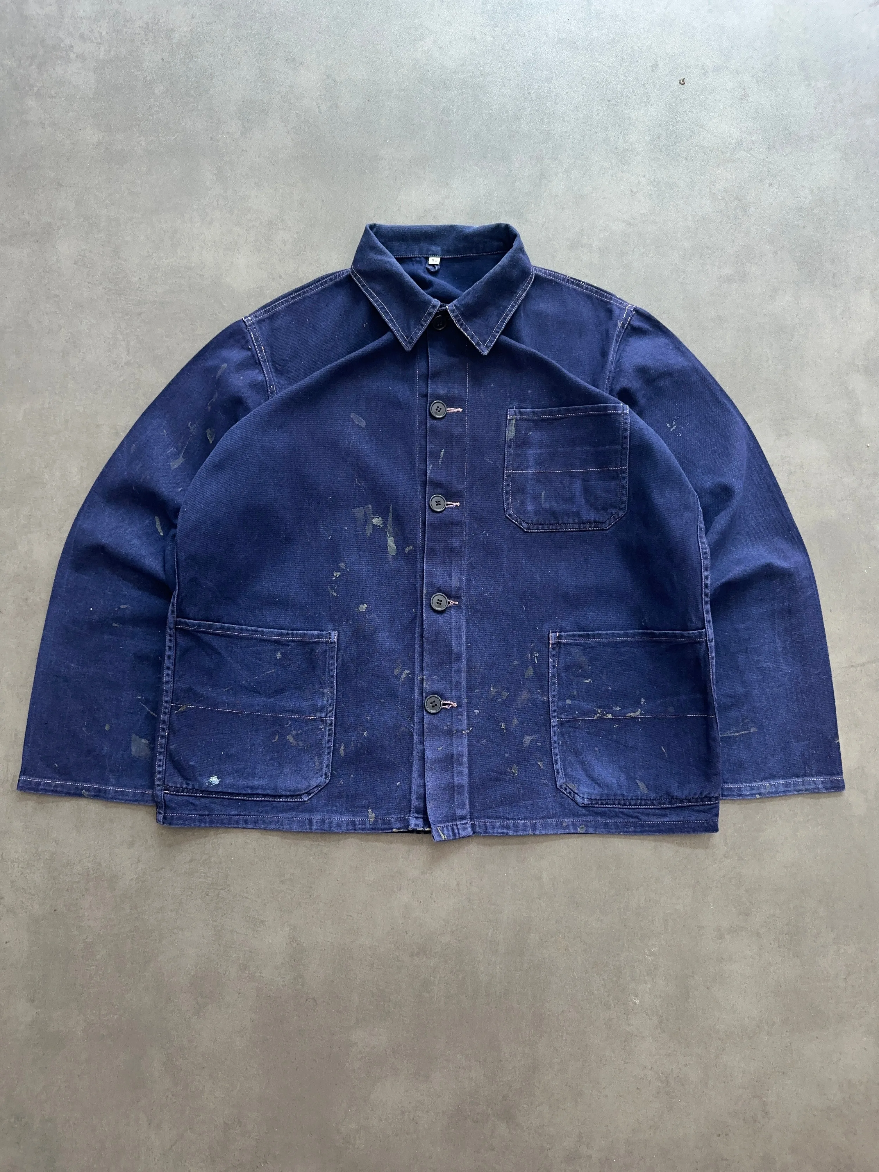 1980s French Shirt (L) Geometric Pattern