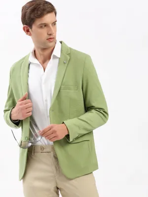 Layered Collar Design Convertible Sleeves Men's Green Slim-Fit Notched Lapel Collar Single-Breasted Blazer