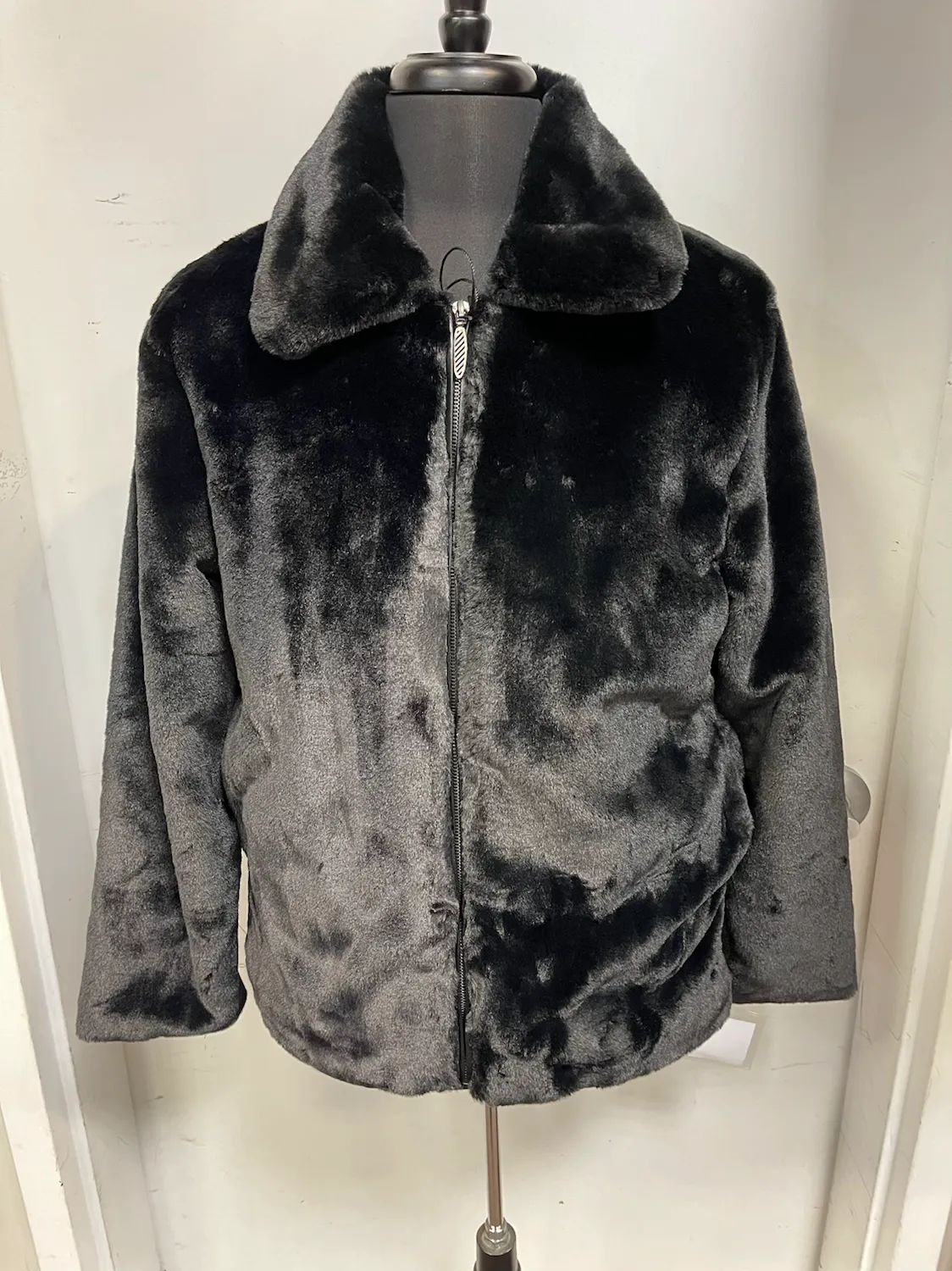 4338-BLAST BLUE MARTINI FUR JACKET I BLACK Timeless Fit Style