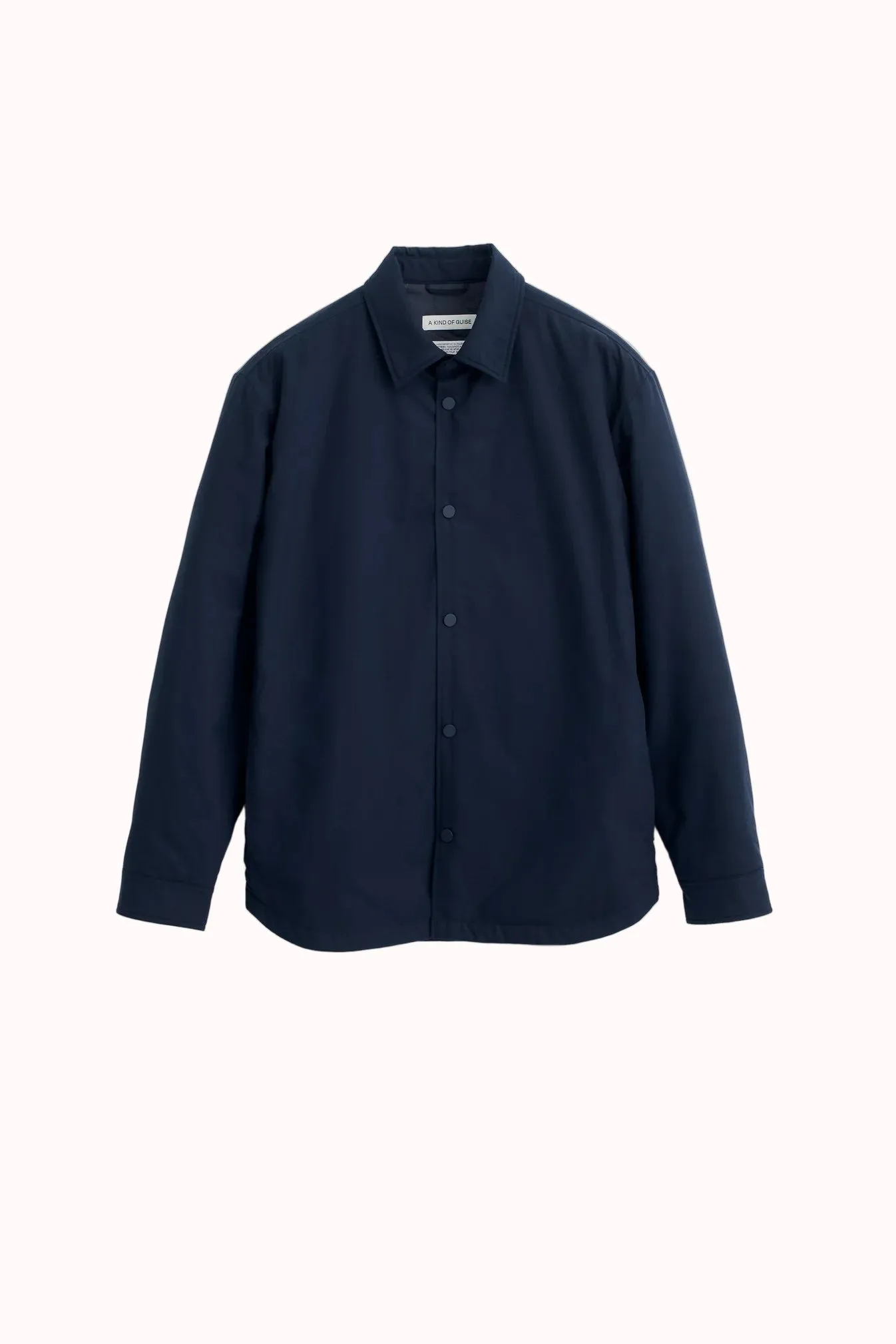 A Kind of Guise Olkay Quilted Overshirt: Navy Graduation Ceremony Minimal Look