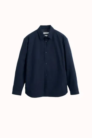 A Kind of Guise Olkay Quilted Overshirt: Navy Graduation Ceremony Minimal Look