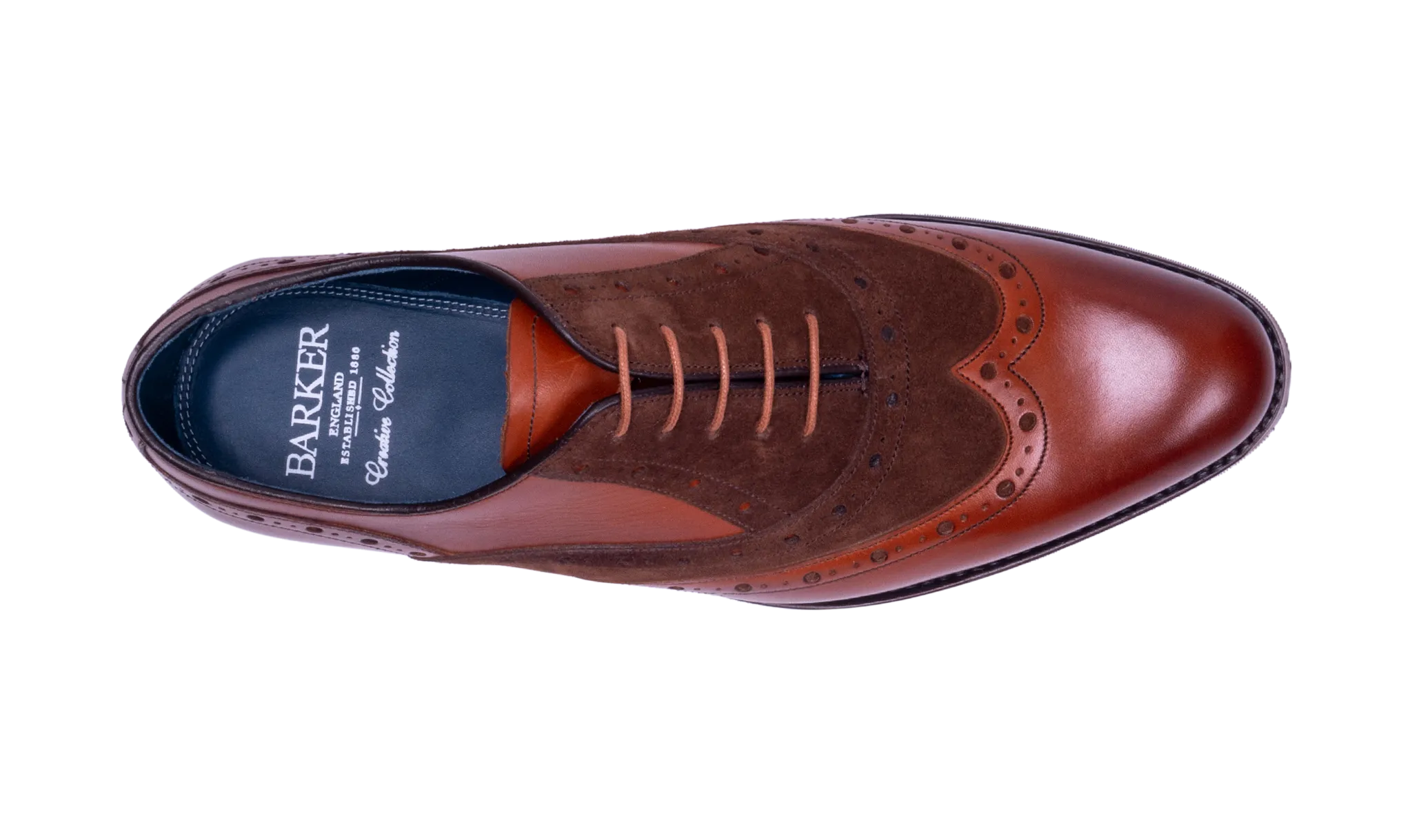 Polished Appearance Rubber Sole Abingdon - Chestnut Calf/Polo Suede