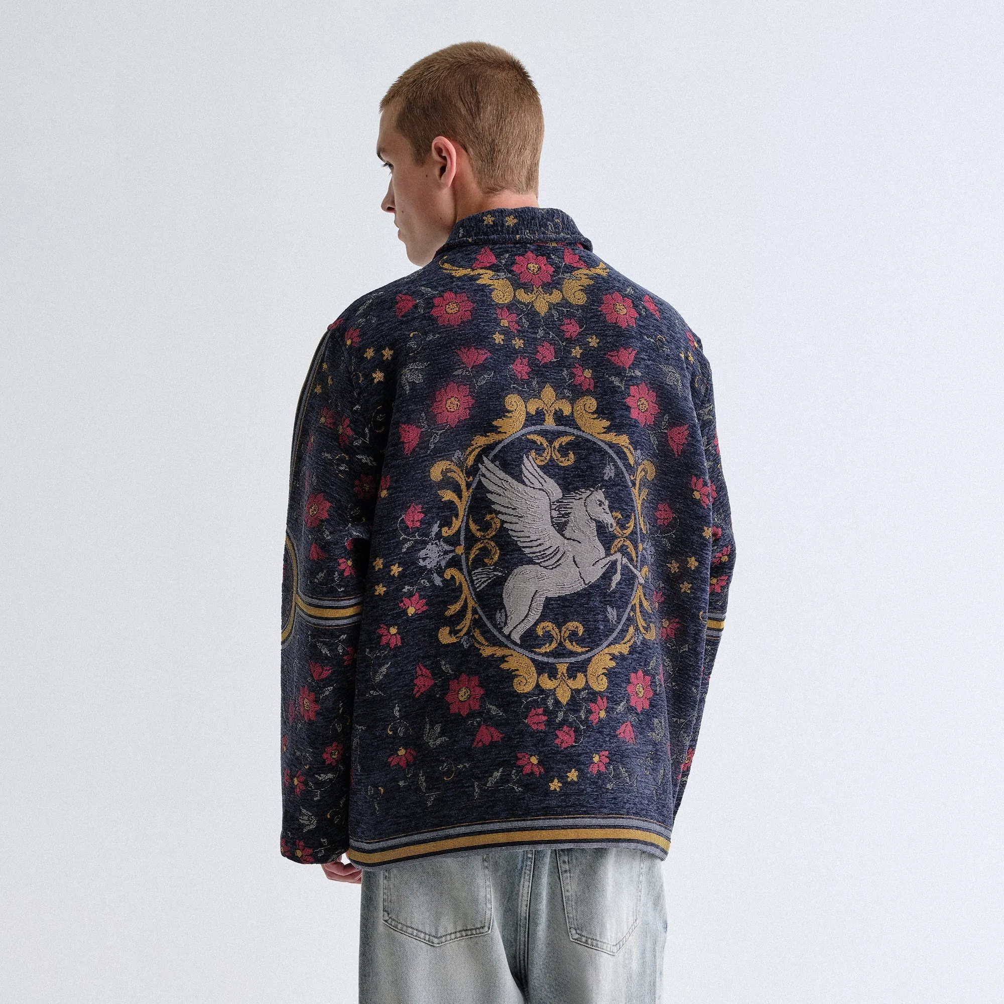 Simple Detail Lightweight Thermal Tech Kith Scarf Tapestry Coaches Jacket - Nocturnal