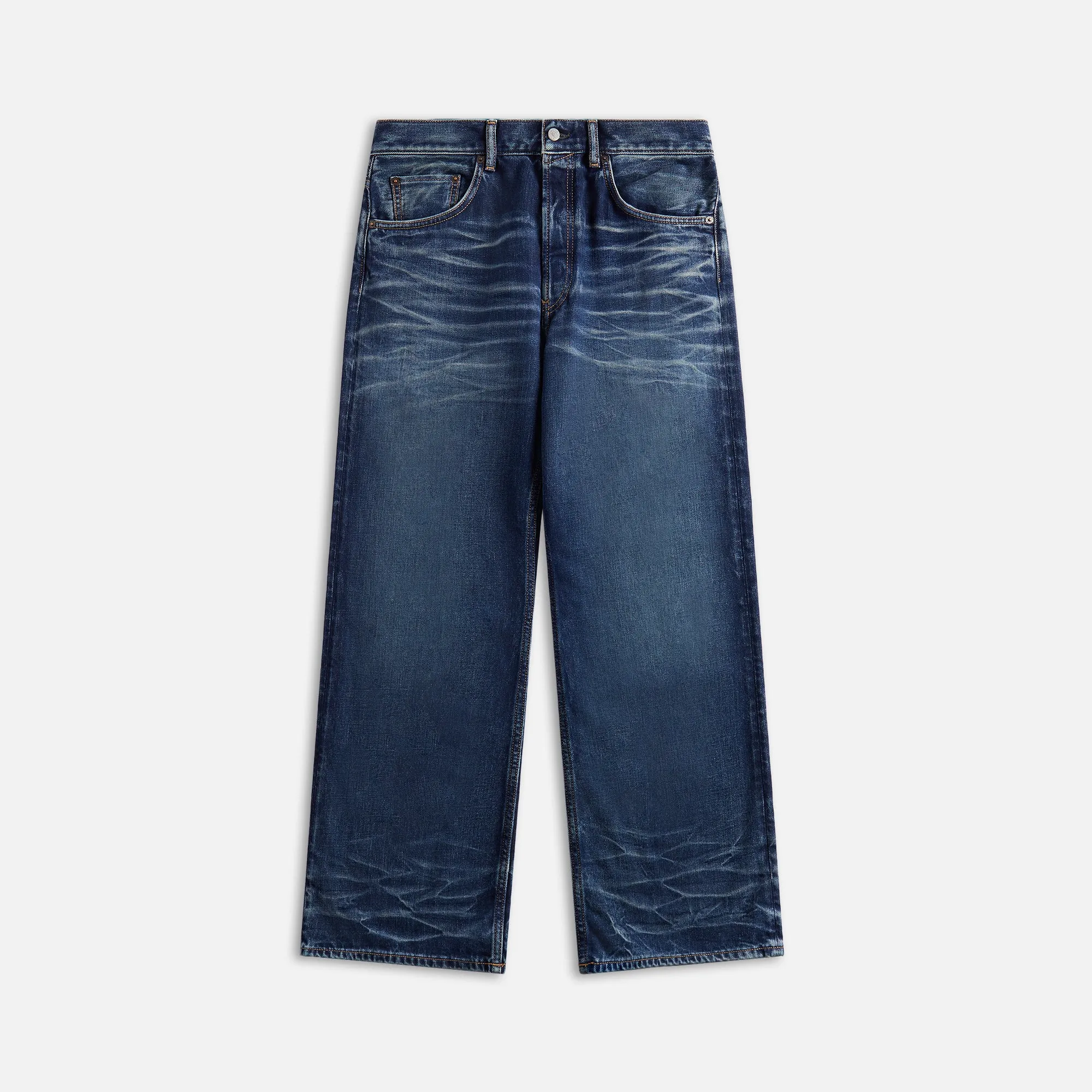 Office Friendly Clean Lines Acne Studios 2021M Broadway Jeans - Mid Blue