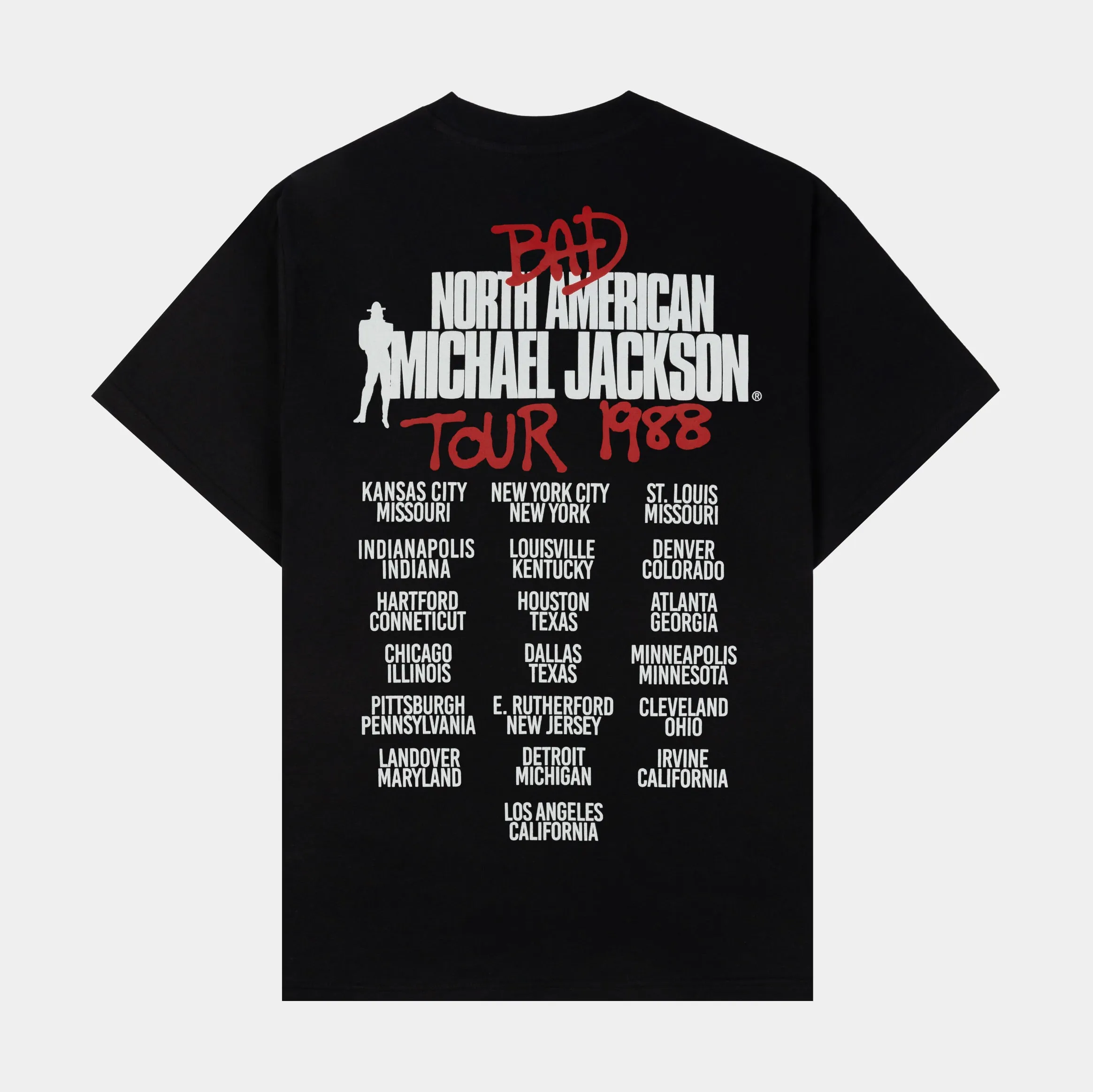 Unisex Weekend Fashion SP x Michael Jackson Bad Tour Mens Short Sleeve Shirt (Black)