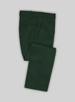 Versatile Wear Italian Emerald Green Cotton Stretch Pants