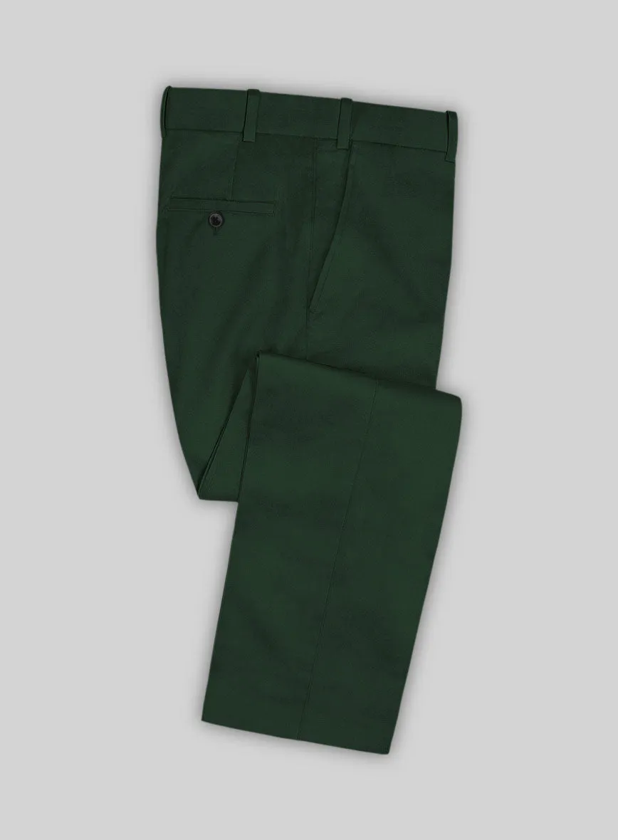 Versatile Wear Italian Emerald Green Cotton Stretch Pants