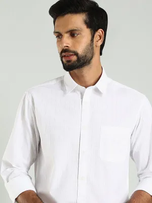 Men Solid Full Sleeve Cotton Shirt Soft Stretch Collar