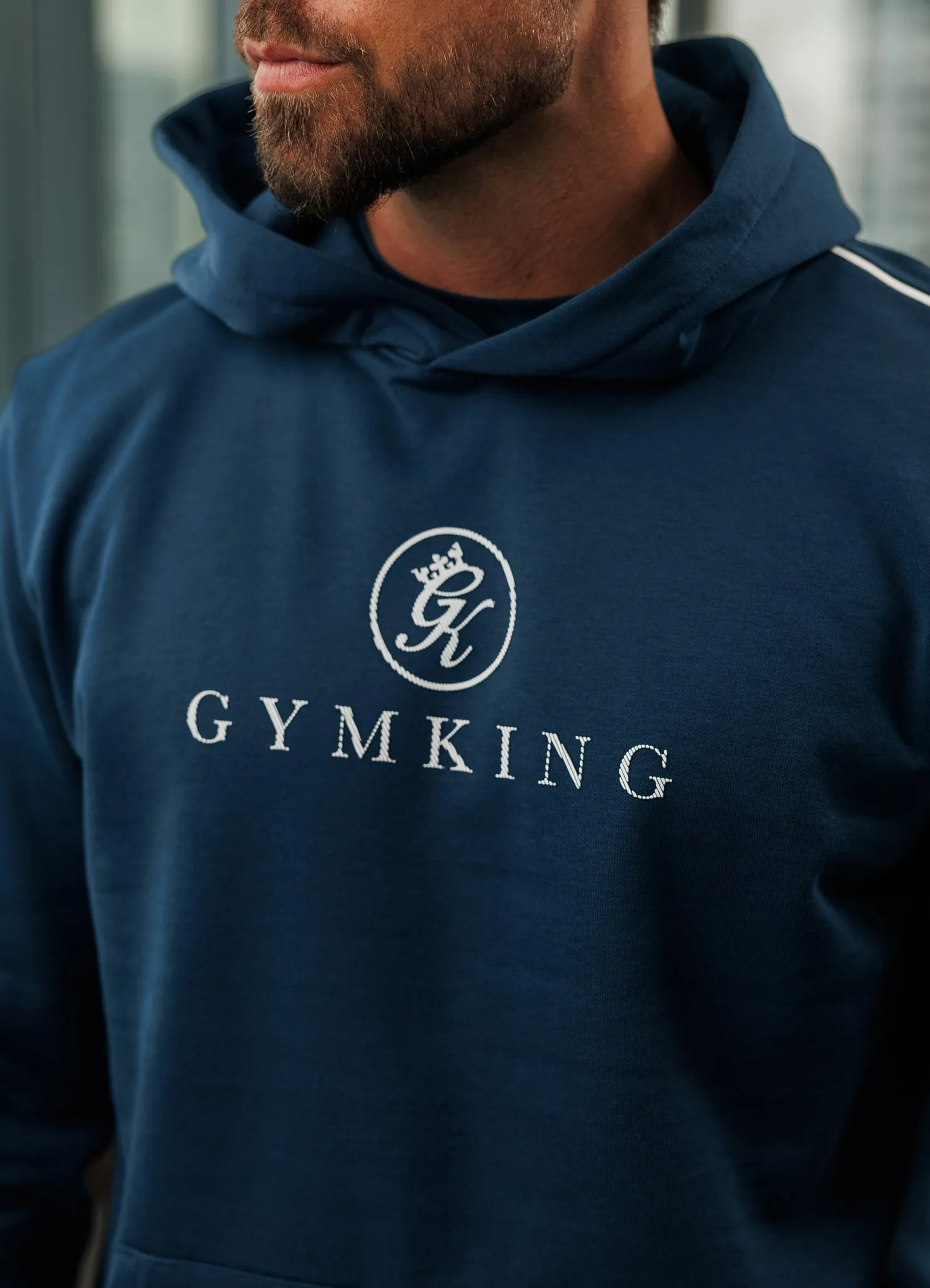 Modern Active Zippered Pocket Gym King Pro V2 Hood - Moonlight Blue