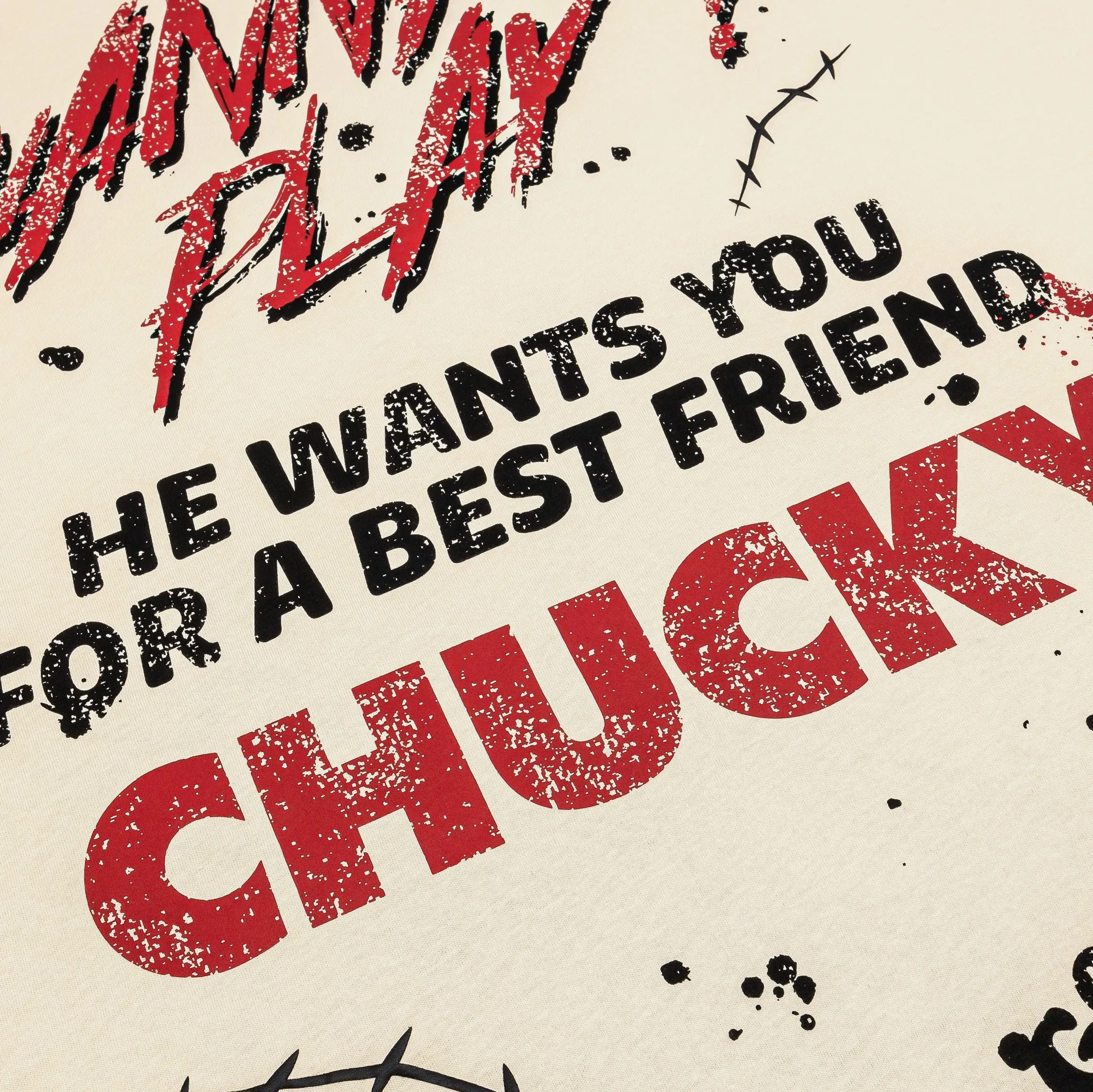 Fashion Essential Outdoor Activity SP x Chucky Wanna Play Mens Short Sleeve Shirt (Beige/Red)