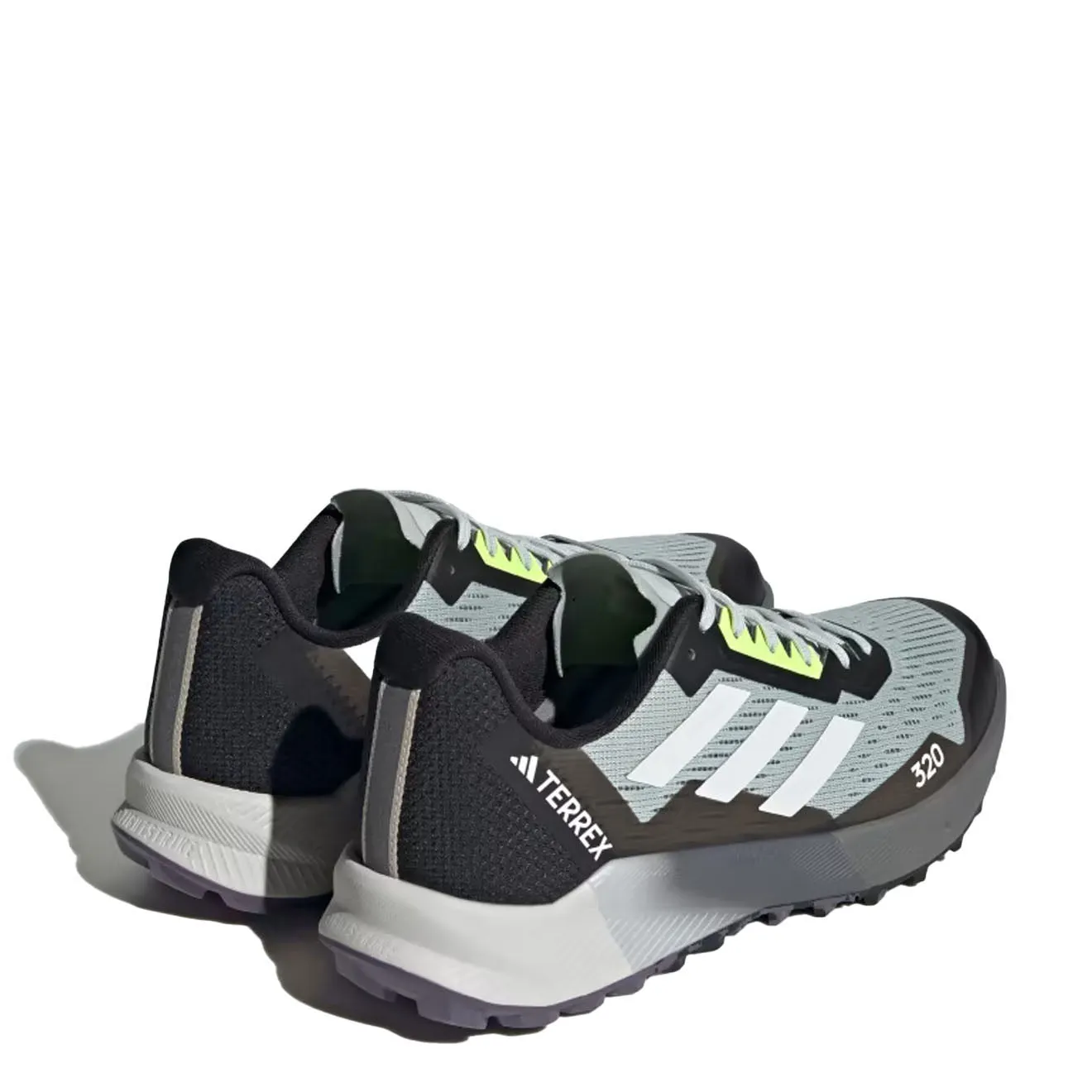 Adidas Terrex Agravic Flow 2.0 Trail Running Shoes Wonder Silver / Crystal White / Lucid Lemon Soft Collar Lining Hot Day