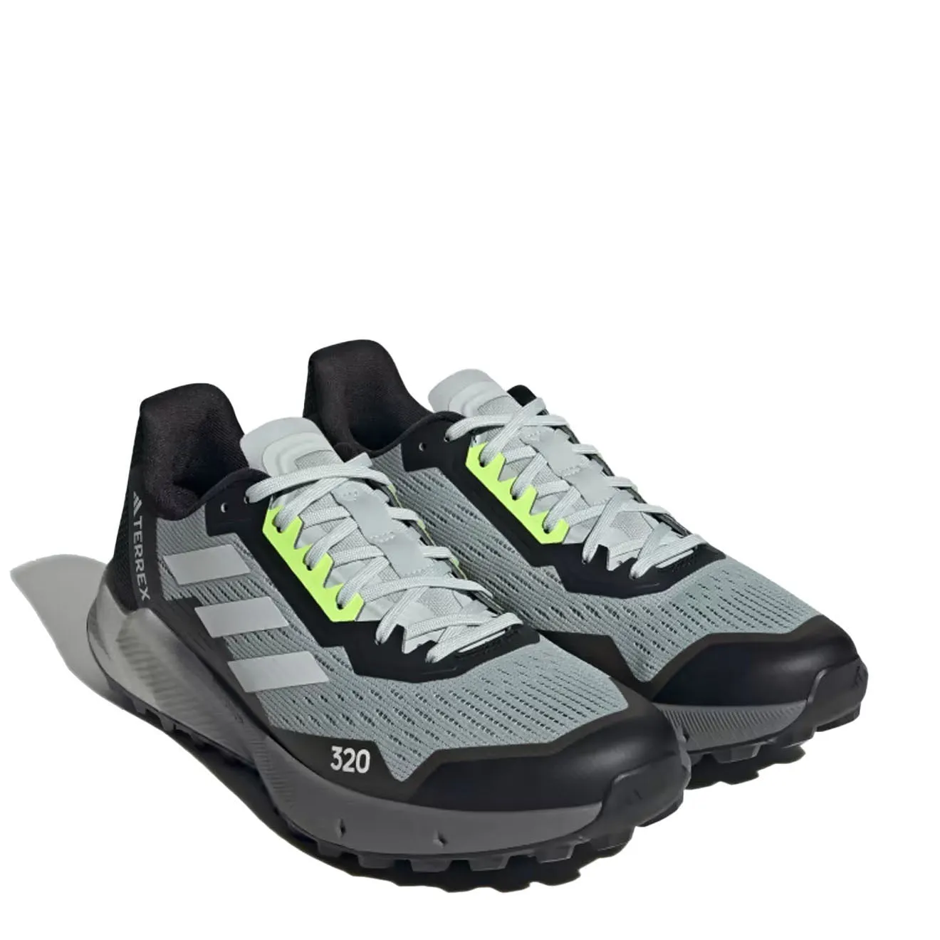 hook and loop closure Adidas Terrex Agravic Flow 2.0 Trail Running Shoes Wonder Silver / Crystal White / Lucid Lemon