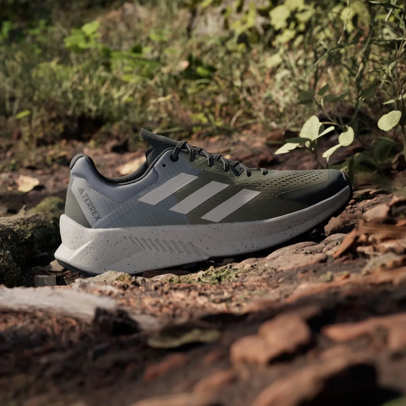 Adidas Terrex Soulstride Flow Trail Running Shoe Olive Strata / Wonder Beige / Charcoal Move Light White Clean