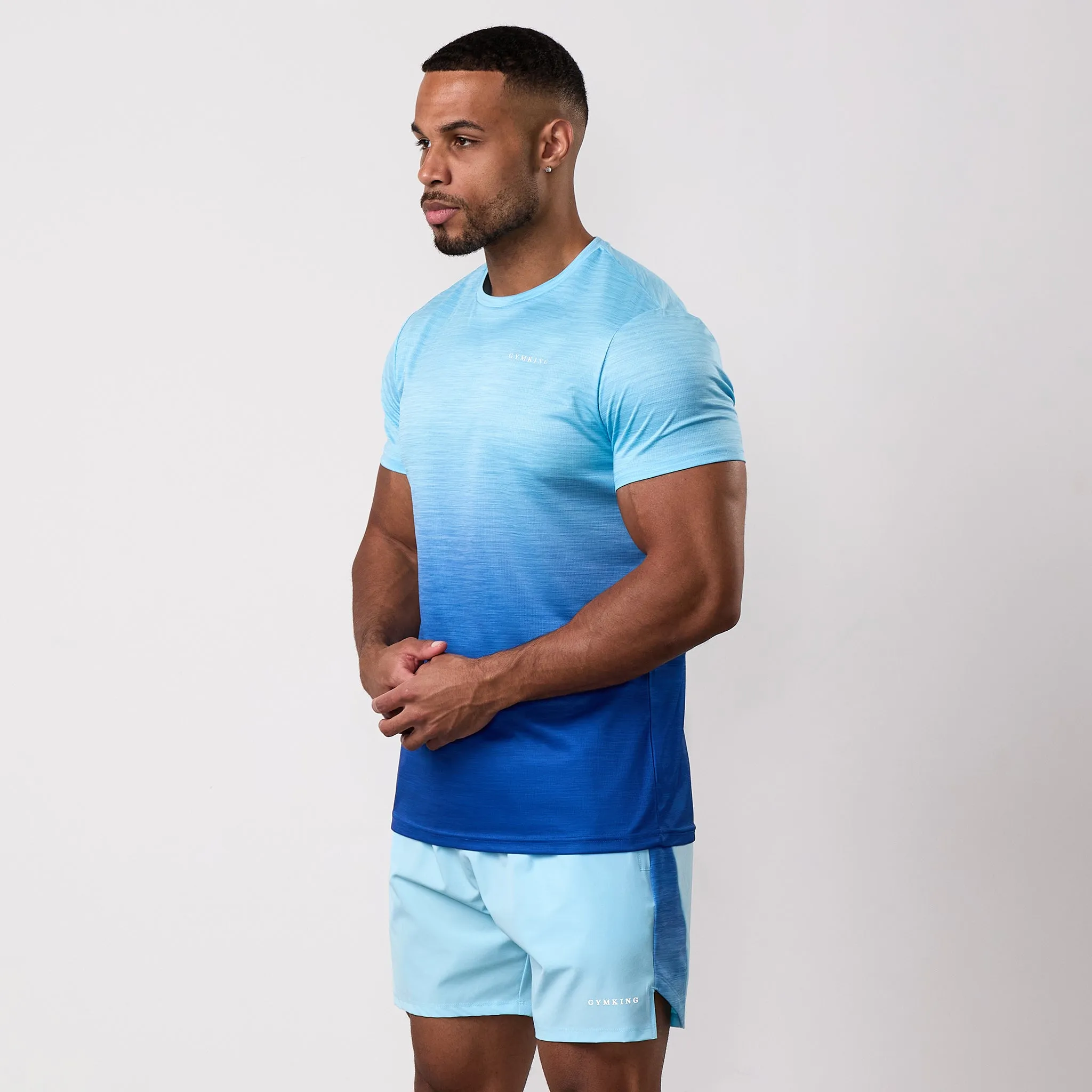 Gym King Ombre Space Dye Tee - Ocean Breeze Durable Color Retention Comfy Look Wear