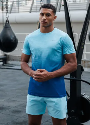 Simple Fashion Relaxed Design Gym King Ombre Space Dye Tee - Ocean Breeze