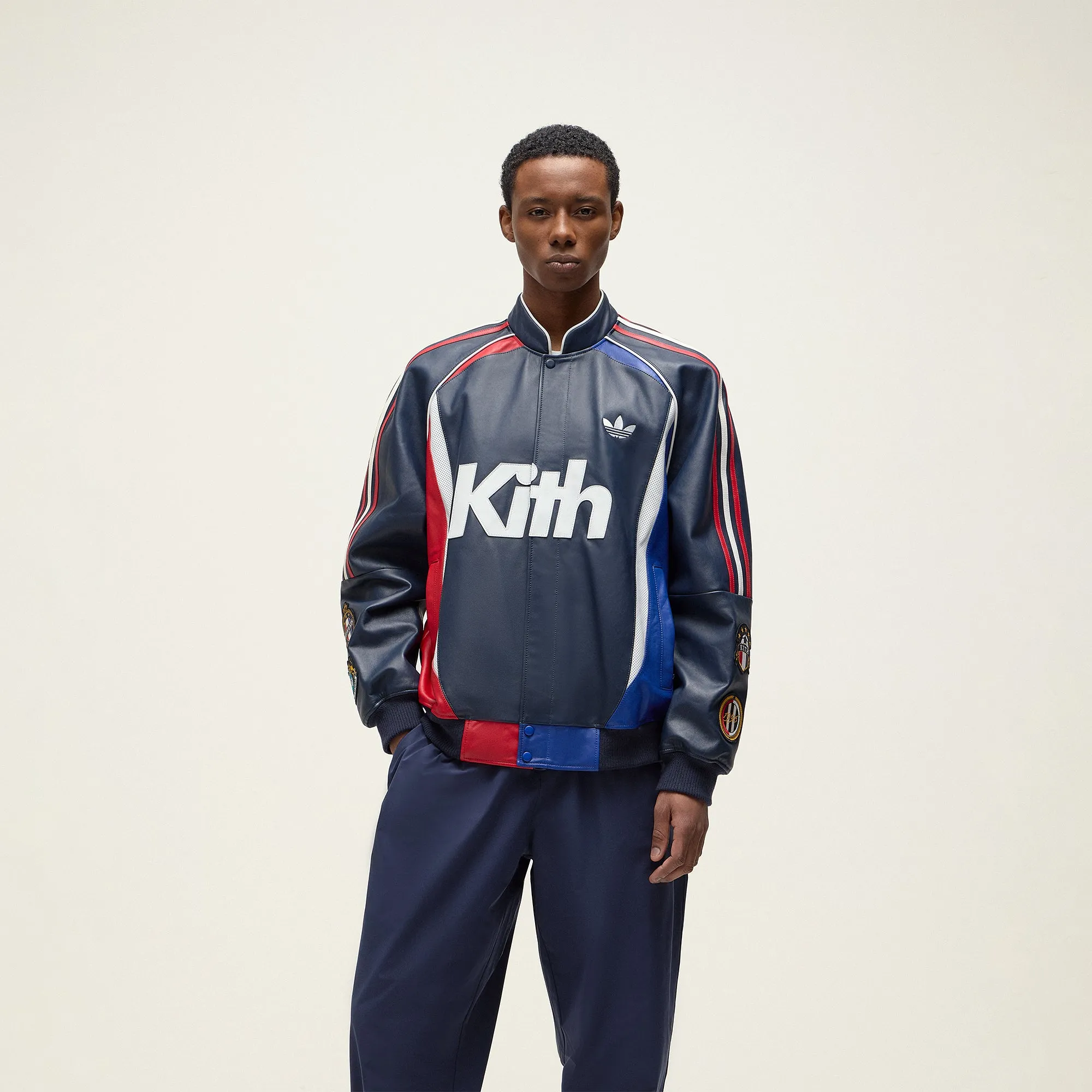 Kith for adidas Football Bomber Jacket - Legend Ink Moisture Managing Layer Mild Day Outfit