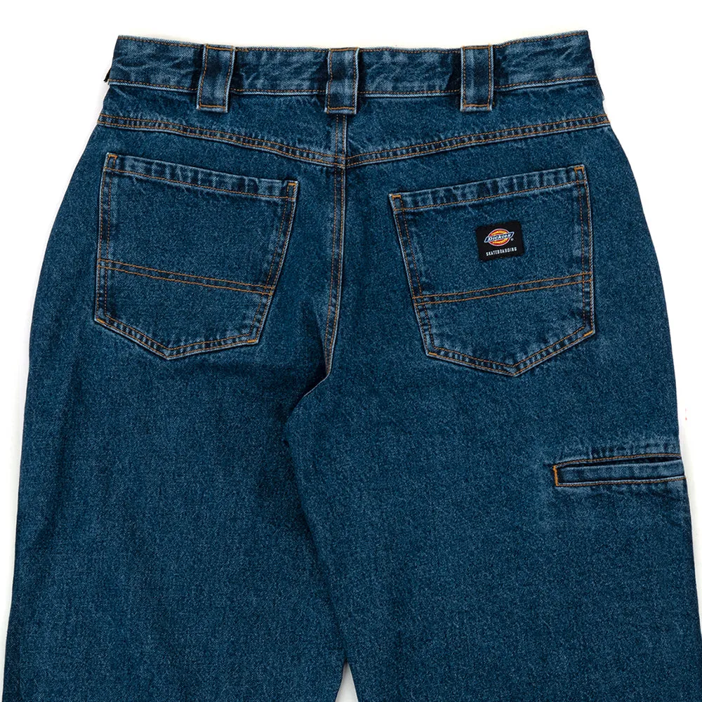 Core Basic Wear Resistant Fabric Mike Anderson Loose Fit Jeans (Stonewash Indigo Blue)