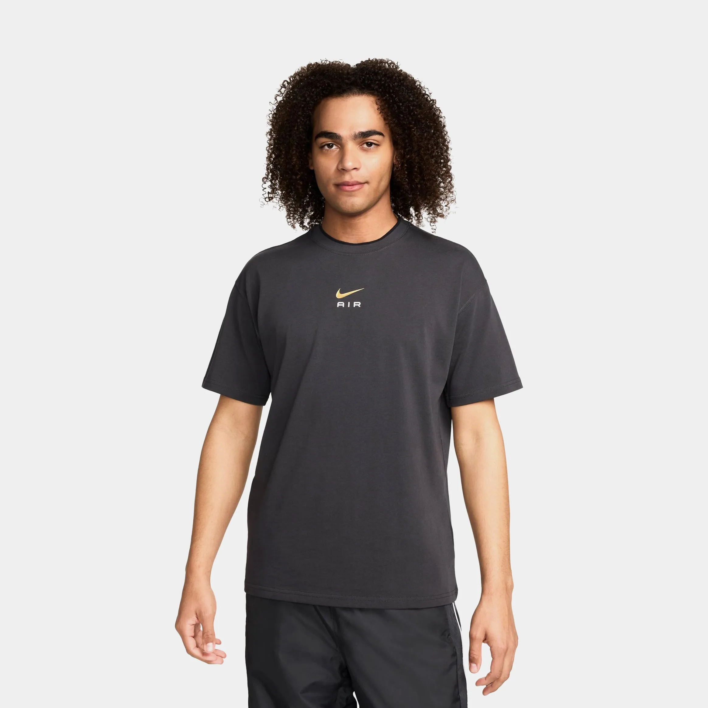 Air Fit Mens Short Sleeve Shirt (Grey/Gold) Cozy Performance FunctionalPockets