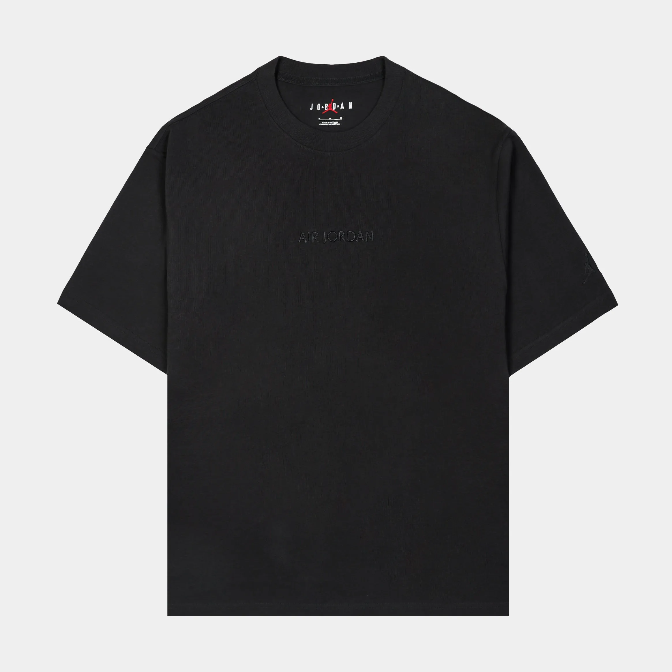 athletic style Scoop neck Air Wordmark Mens Short Sleeve Shirt (Black)