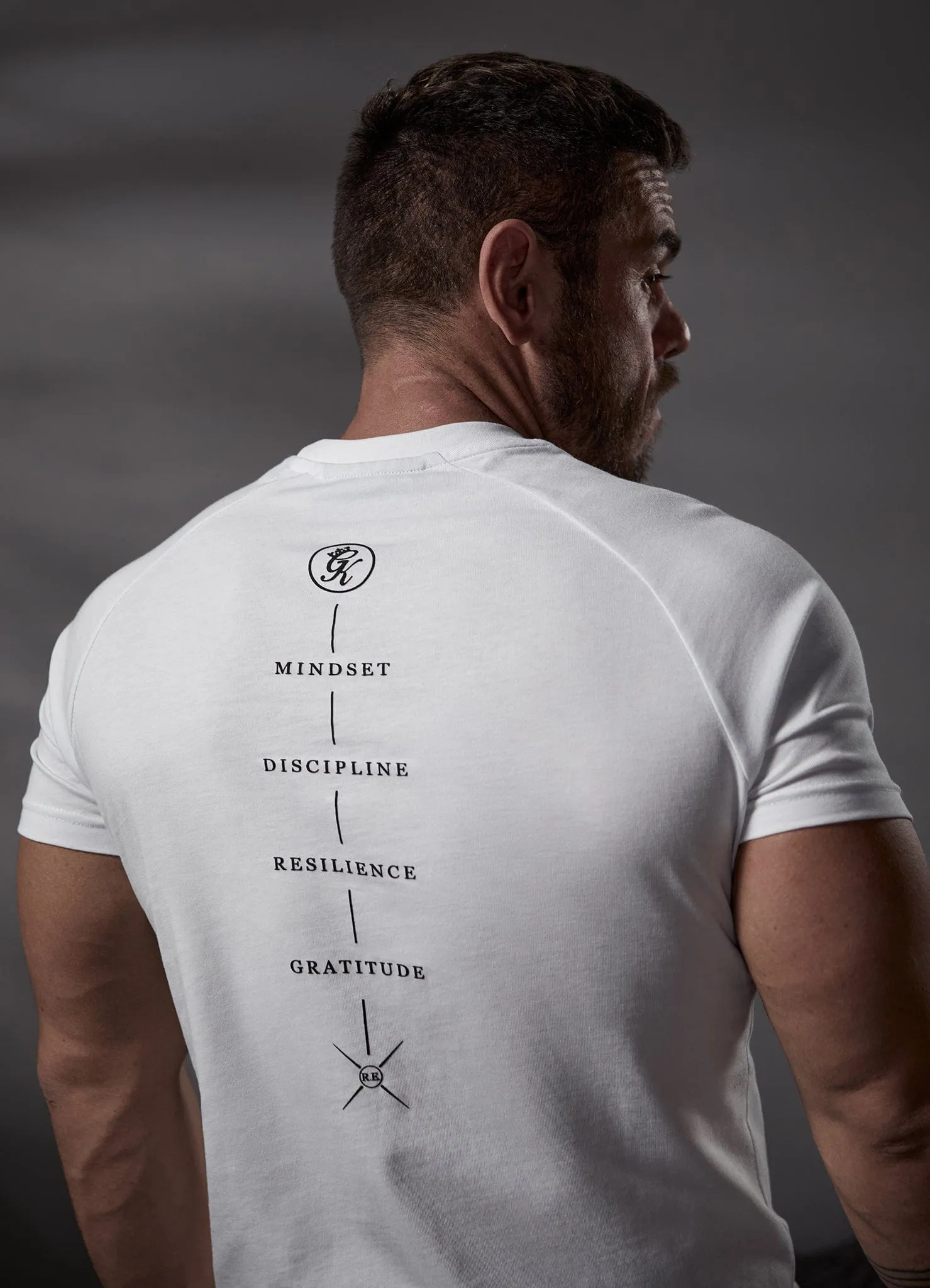 Gym King Stoic Tee - White Breathable Wear Fit