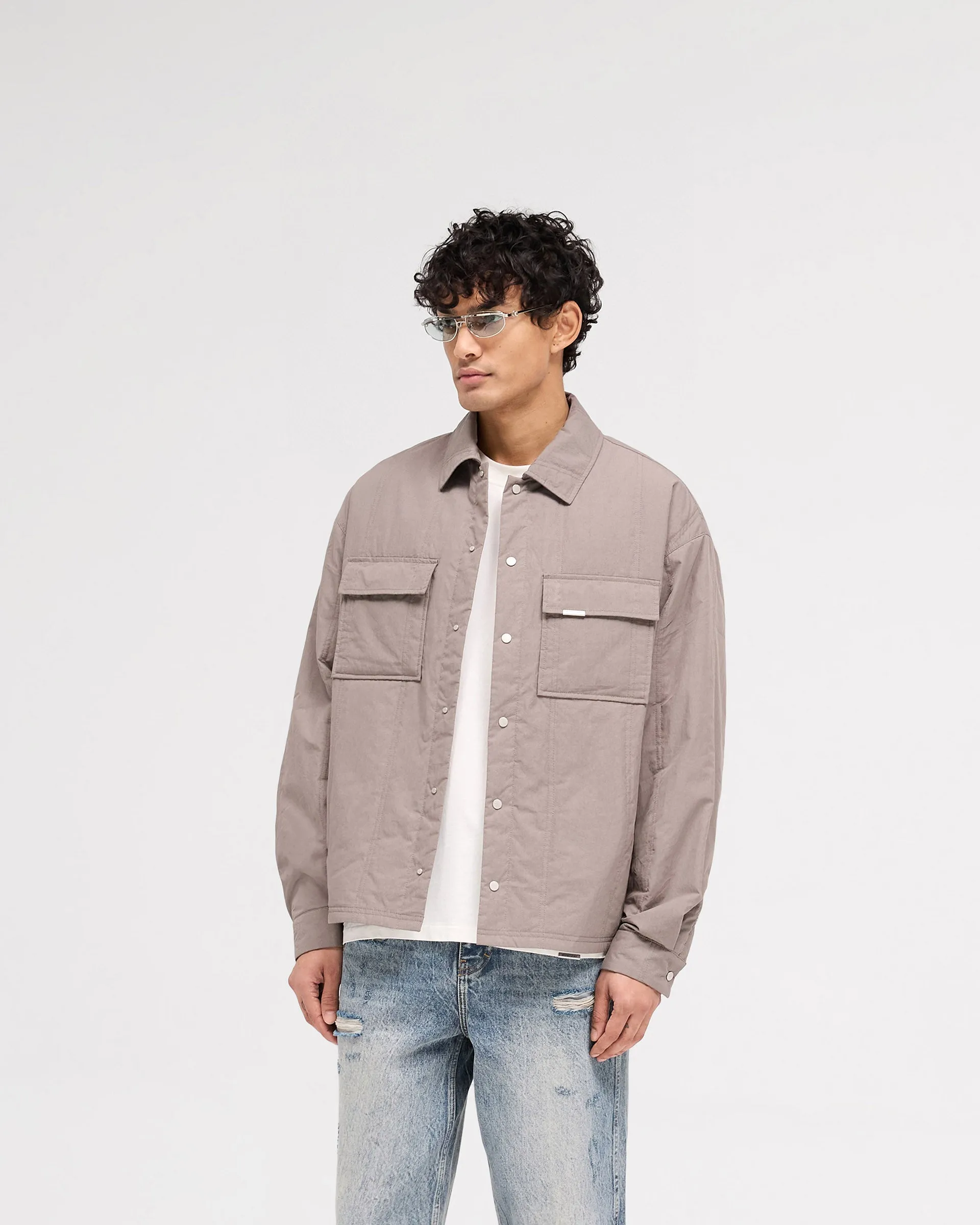 Sporty Look Iconic look Quilted Overshirt - Mid Grey