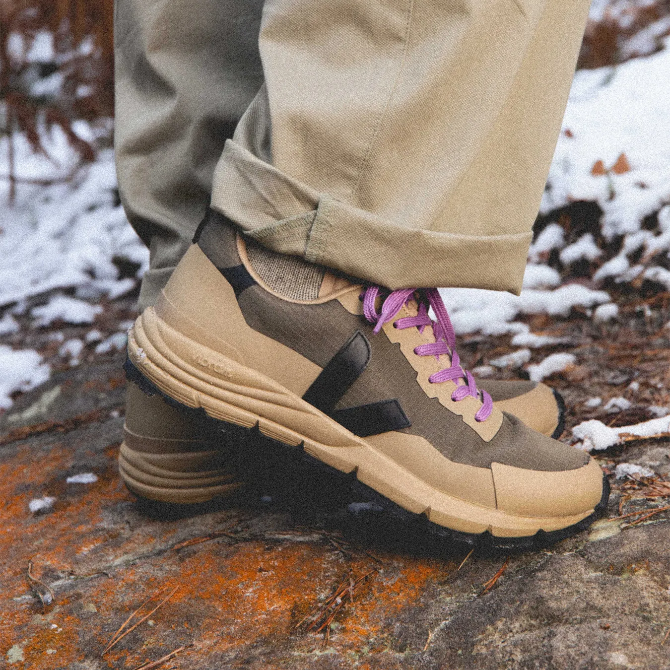 Veja Dekkan Ripstop Trainer Kaki Black Slip Resistant Design Urban Style