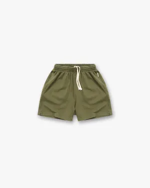 Anti Static Finish Formal Wear Initial Mesh Shorts - Army Green