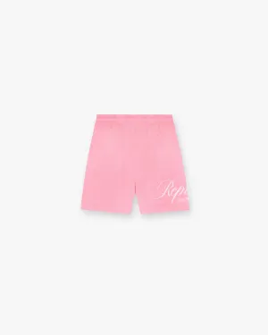 Printed Pattern Represent Owners Club Script Mesh Shorts - Pink