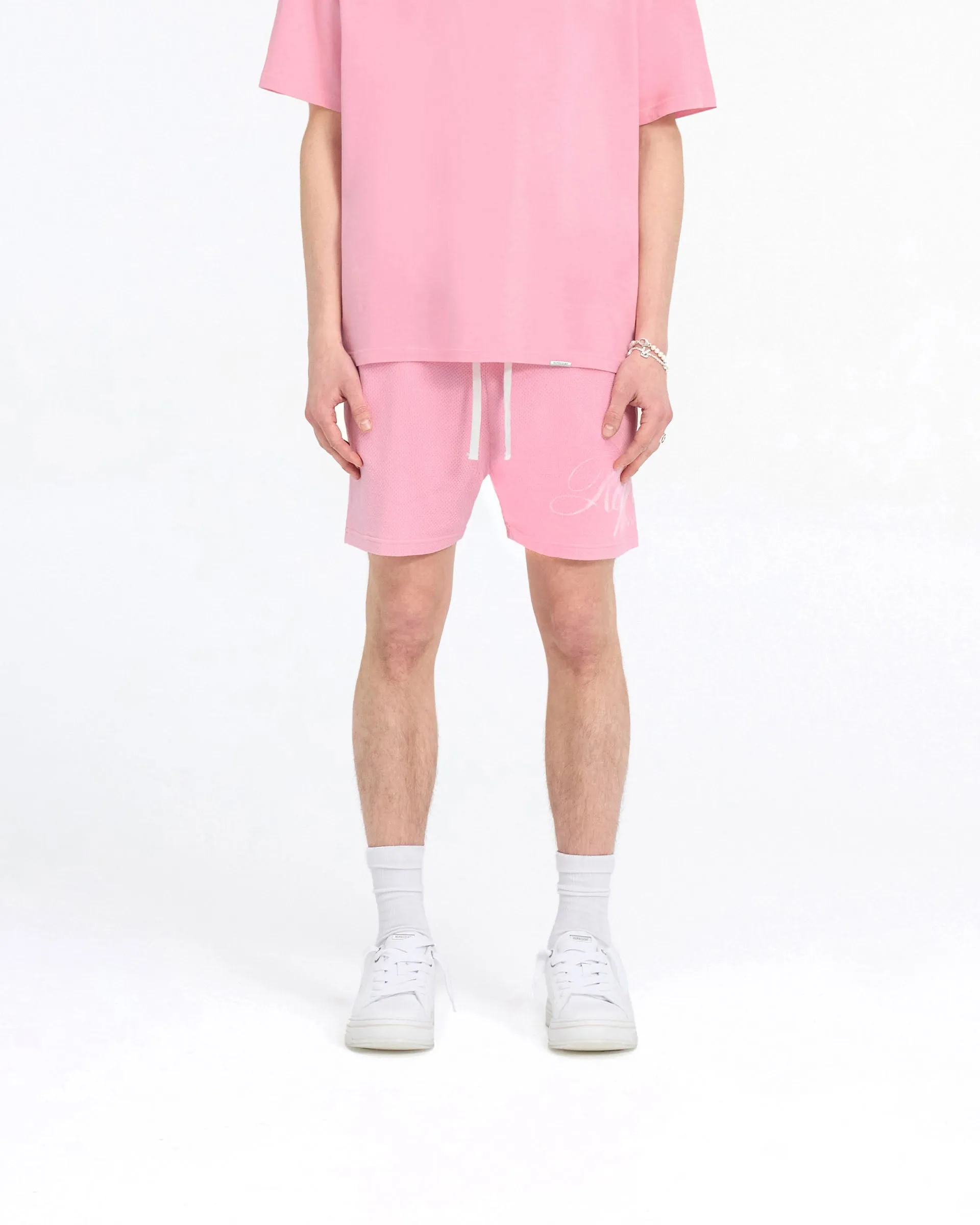 Minimalist Look tie-dye look Represent Owners Club Script Mesh Shorts - Pink