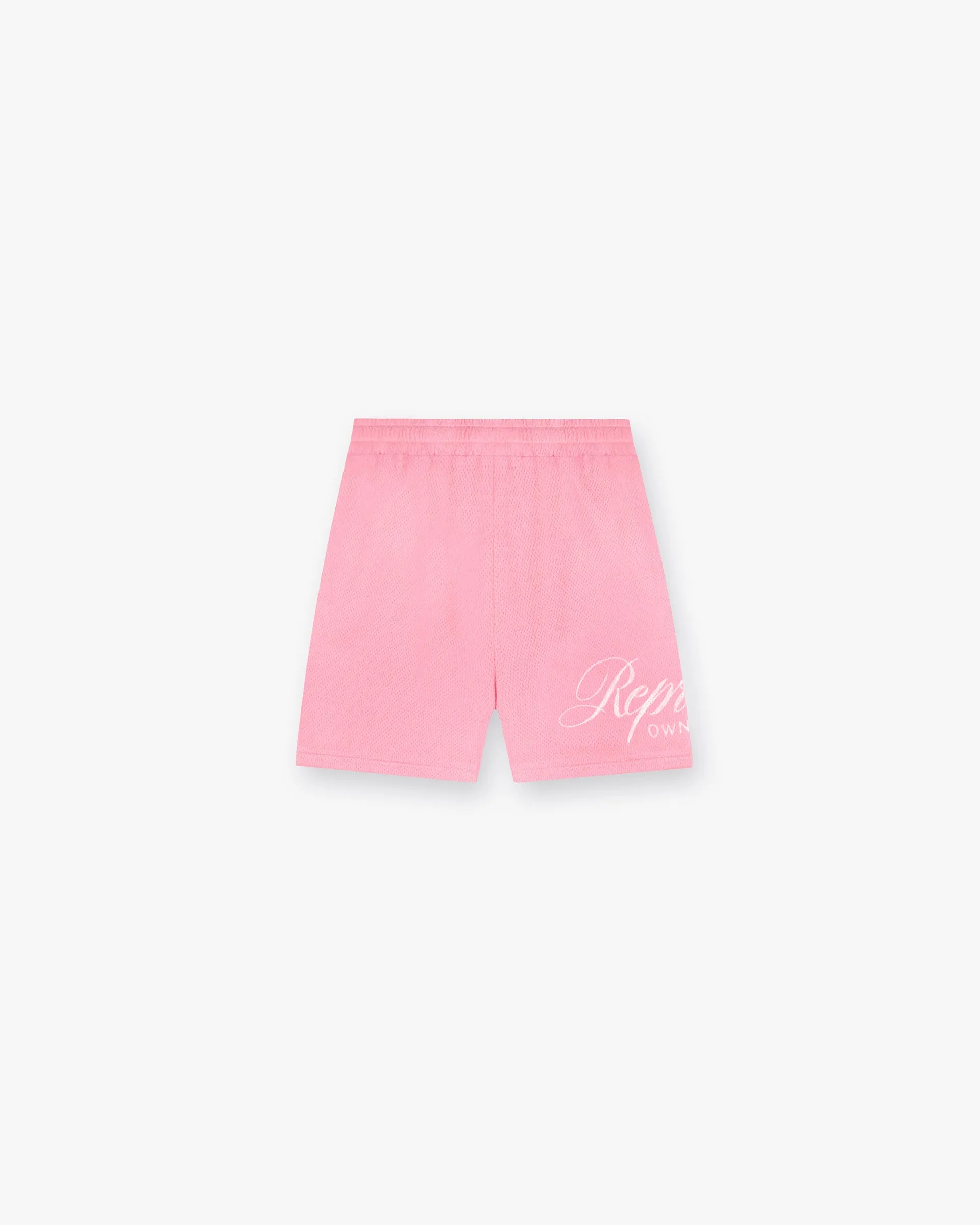 Printed Pattern Represent Owners Club Script Mesh Shorts - Pink