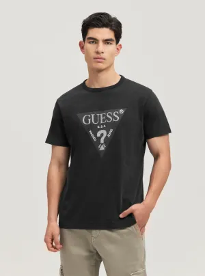 Casual Vibe Eco Black Treated Triangle Logo T-Shirt