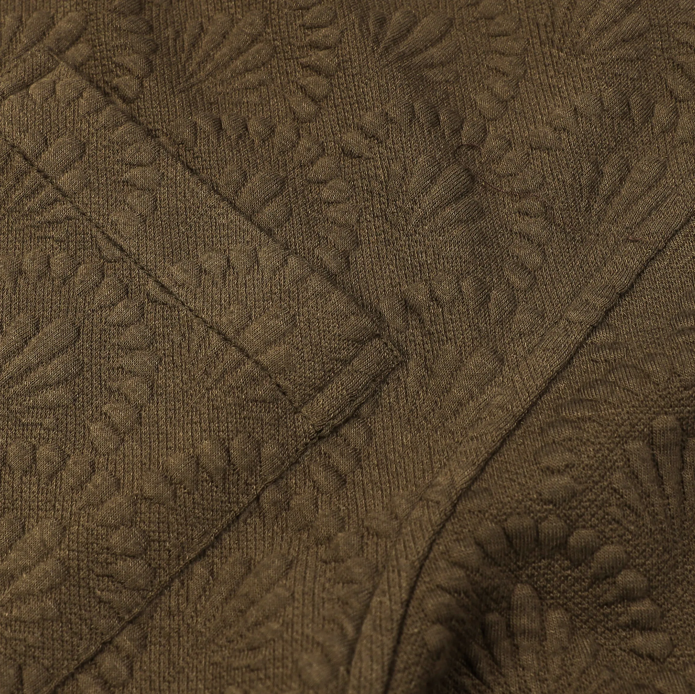 Reinforced Hems Casual Style Wear Art Decor Knit Mens Short Sleeve Shirt (Brown)