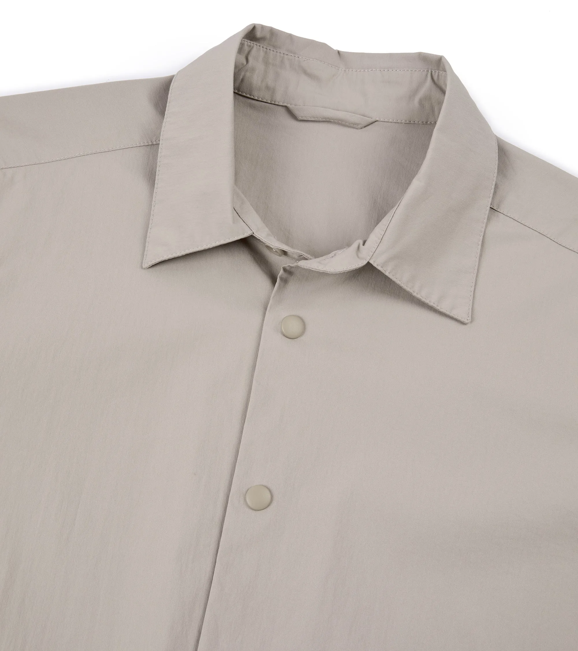 Aspesi Cotton Poplin Overshirt: Beige Casual Fit Abstract art