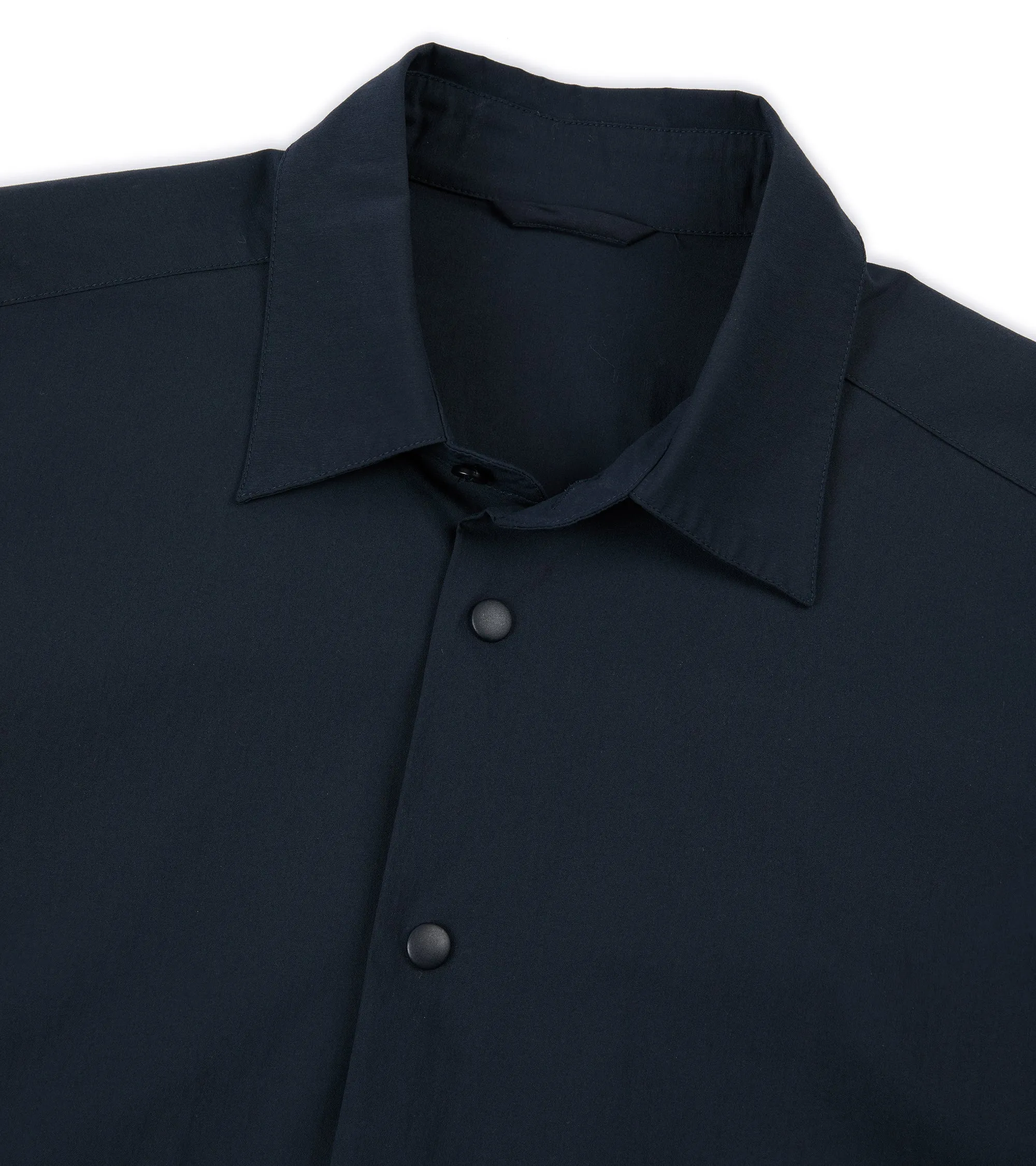 Wedding guest Gym Appropriate Aspesi Cotton Poplin Overshirt: Navy