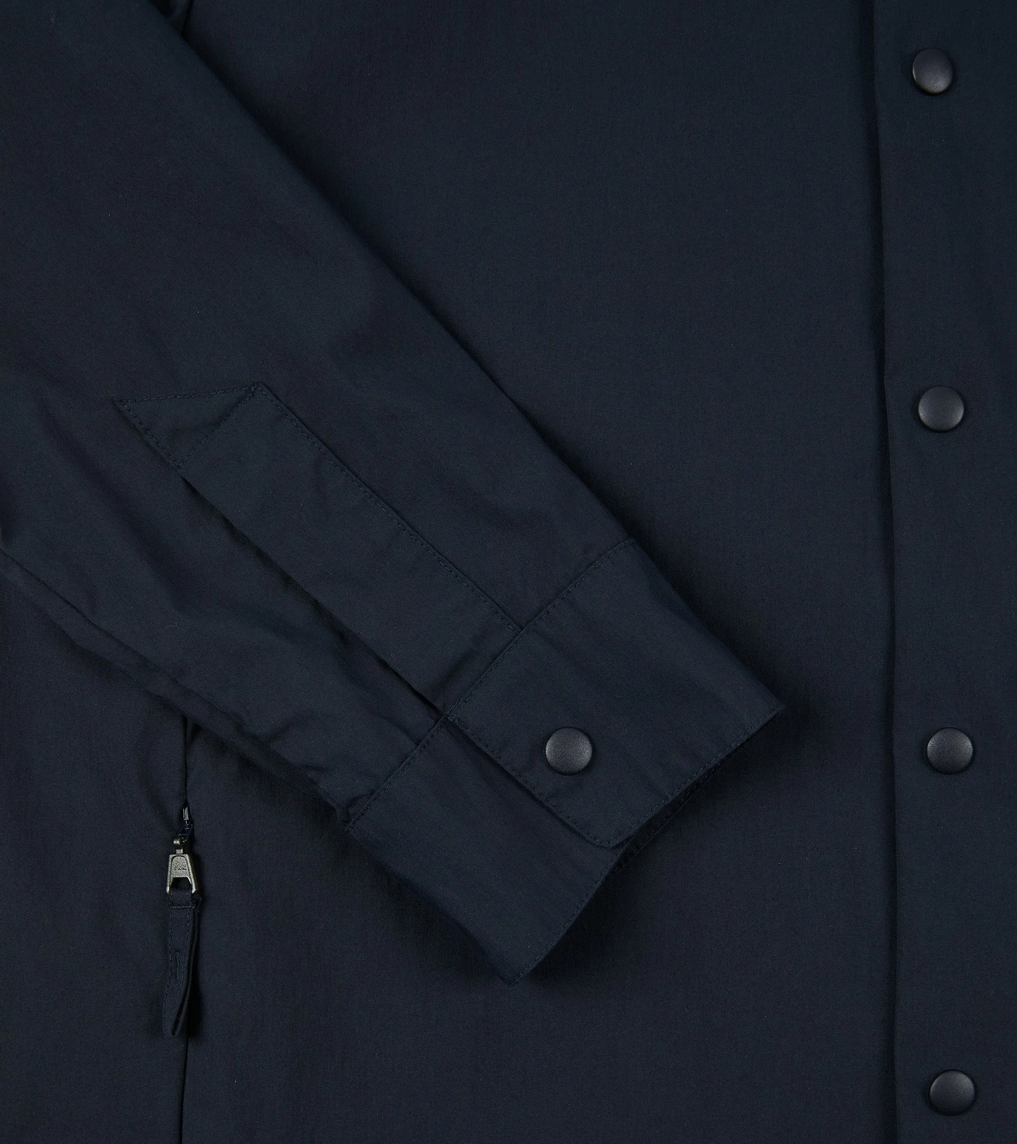 Essential Wardrobe Shimmer Effect Aspesi Cotton Poplin Overshirt: Navy