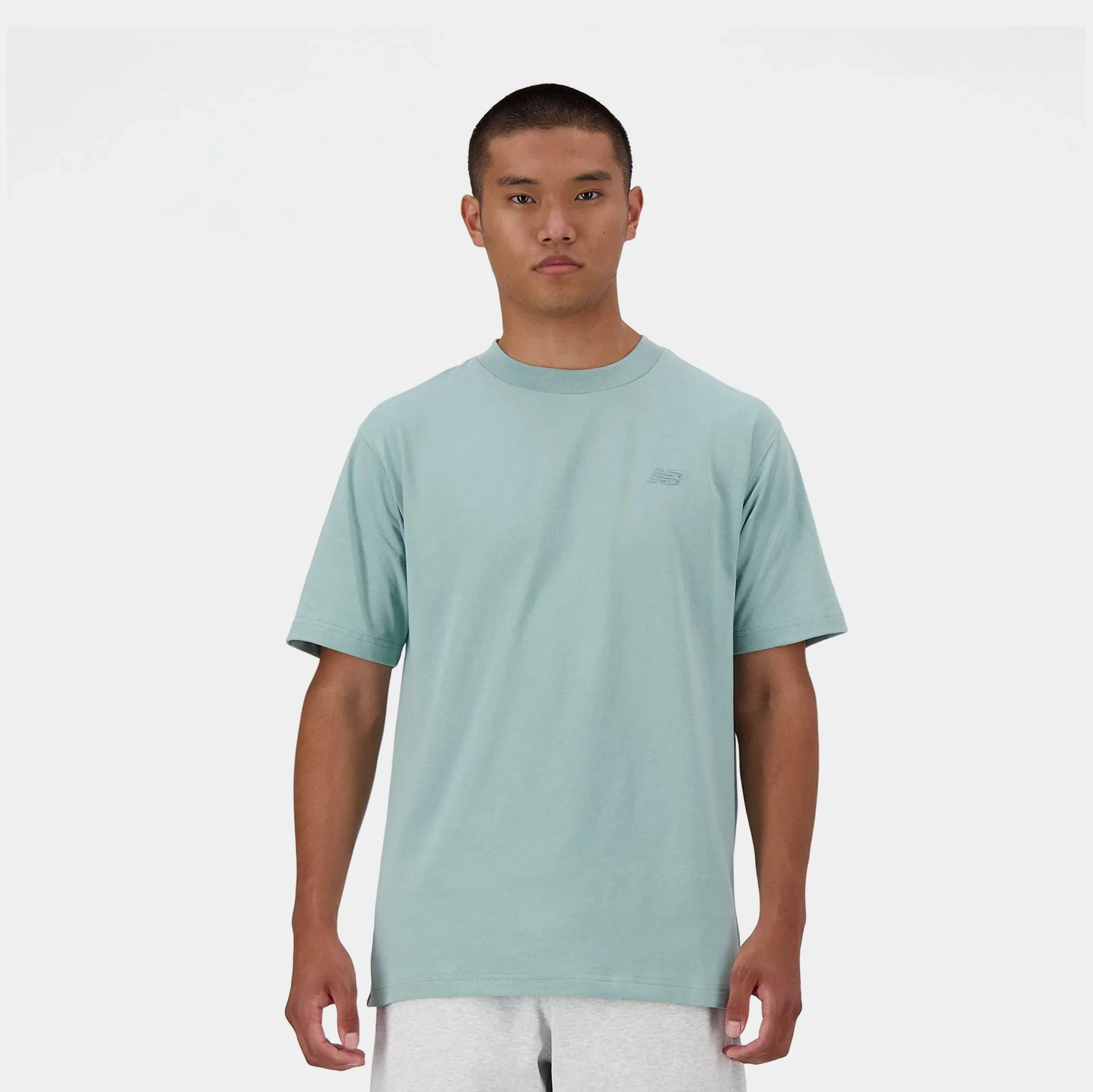 Breathable mesh Light Style Athletics Jersey Mens Short Sleeve Shirt (Sage Green)