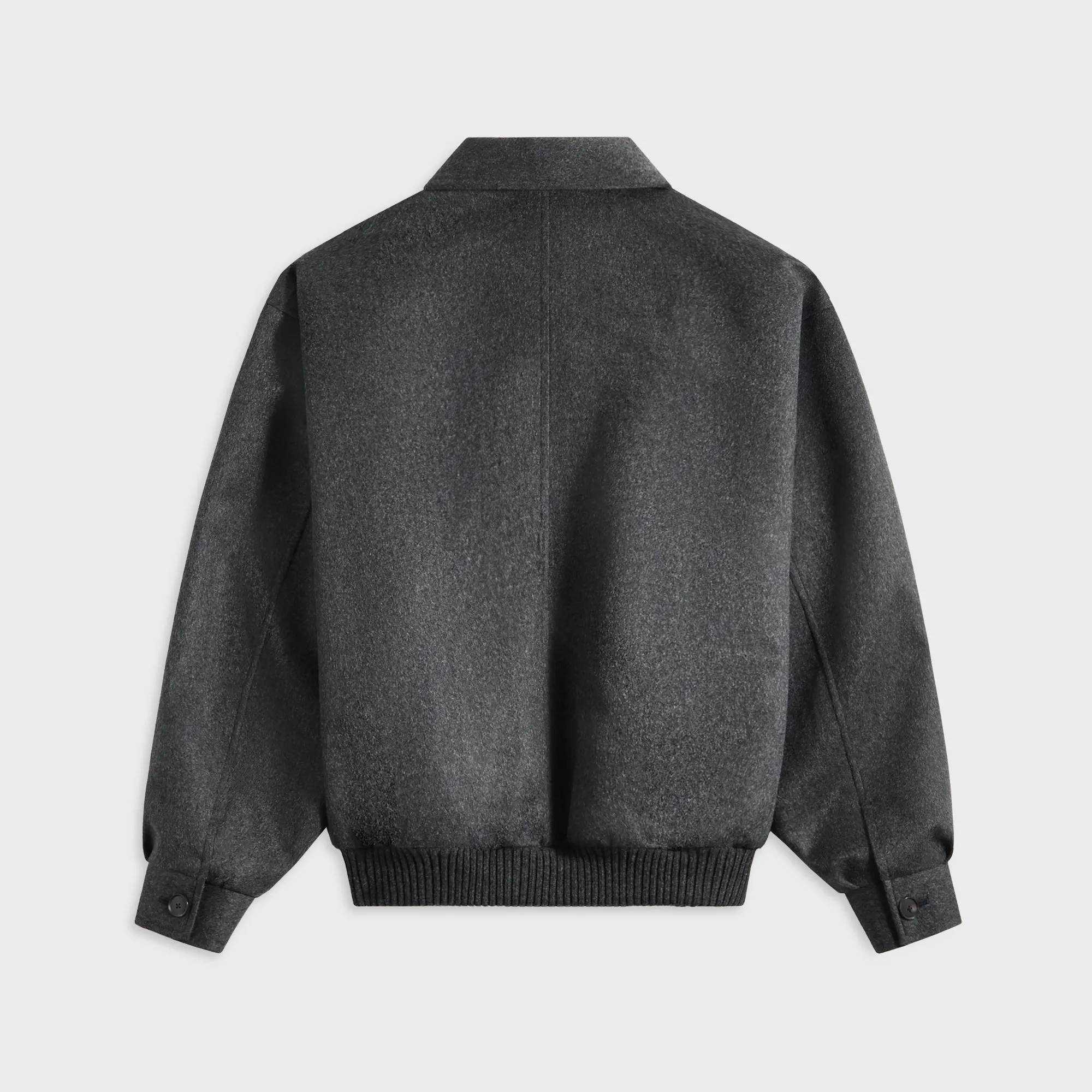 Adjustable Cuff Smart Weather Style Auralee Cashmere Moleskin Zip Blouson - Top Charcoal