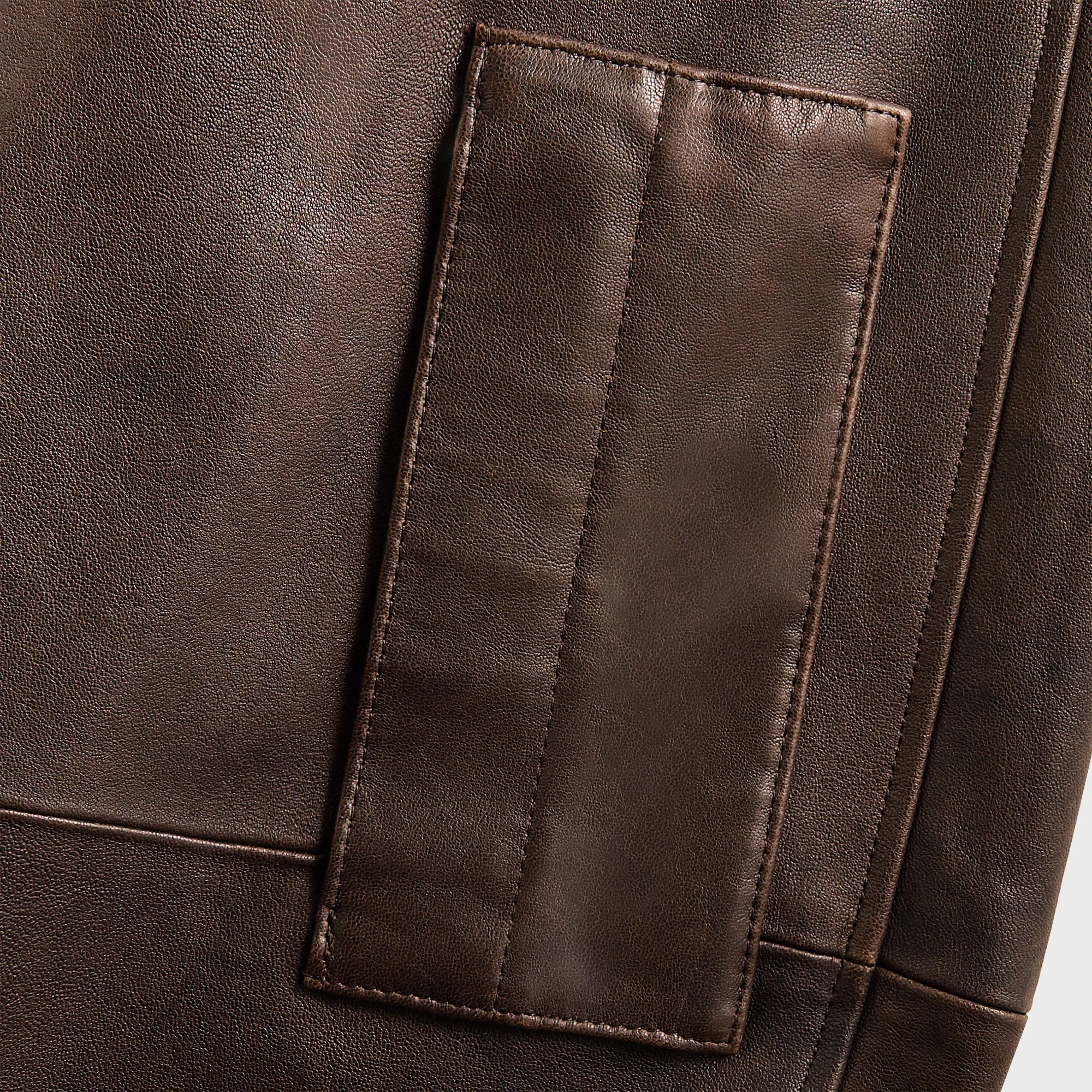 Breathable fabric Rainy Day Auralee Lamb Leather Flight Blouson - Brown