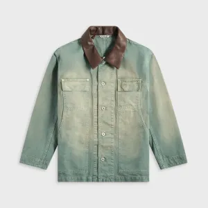 Wind Resistant Auralee Organic Cotton Duck Blouson - Ash Green