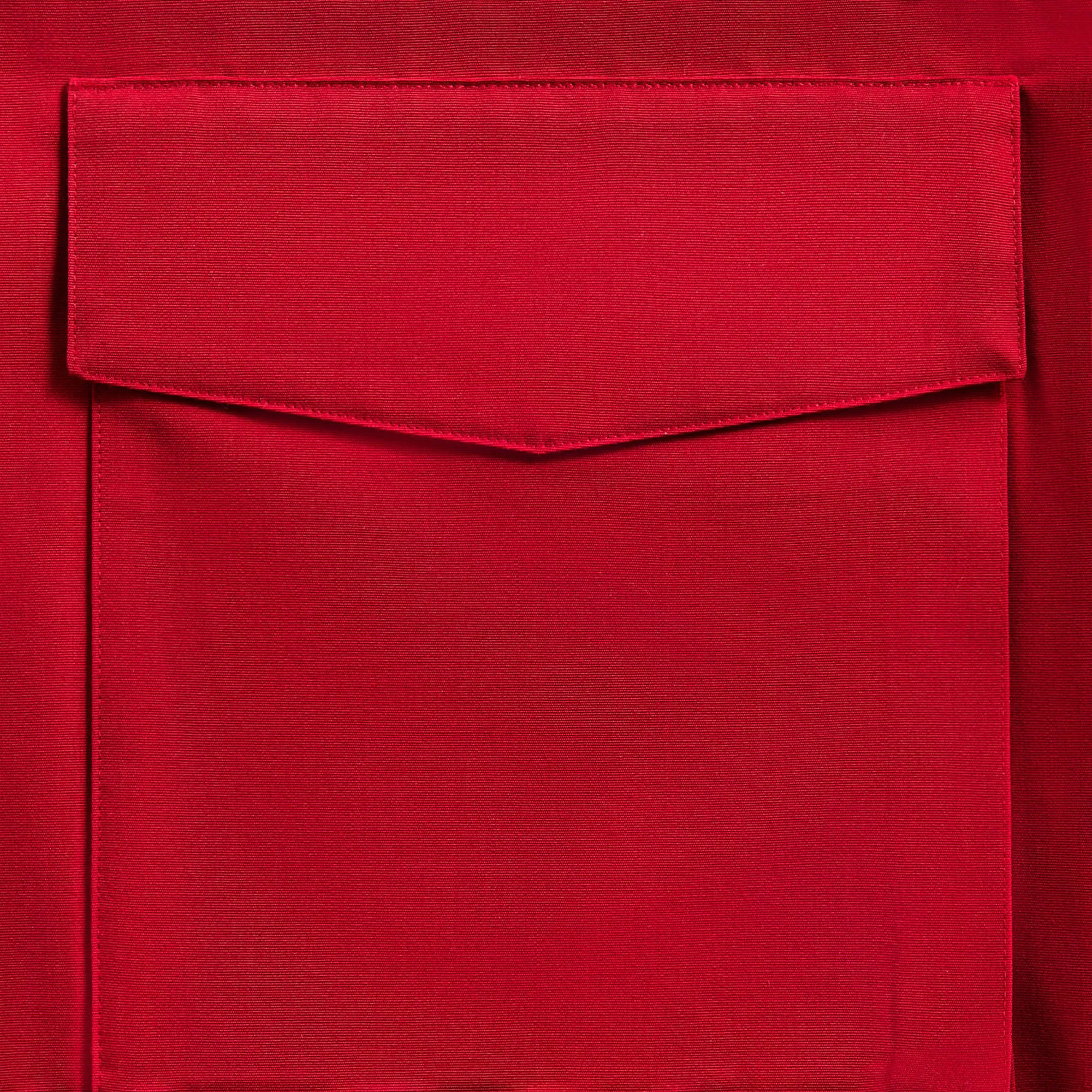 All Year Down Filled Auralee Wool Max Canvas High Neck Zip Blouson - Red