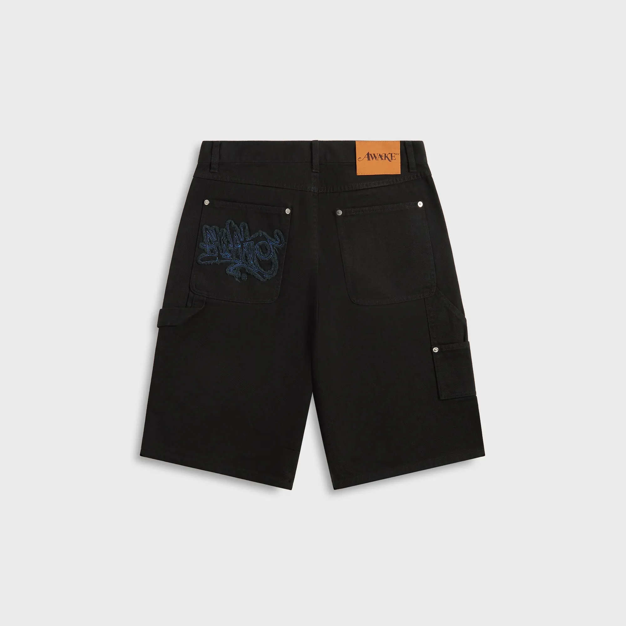 Awake NY Painter Shorts - Black Flexible Waistline Relaxed Fit