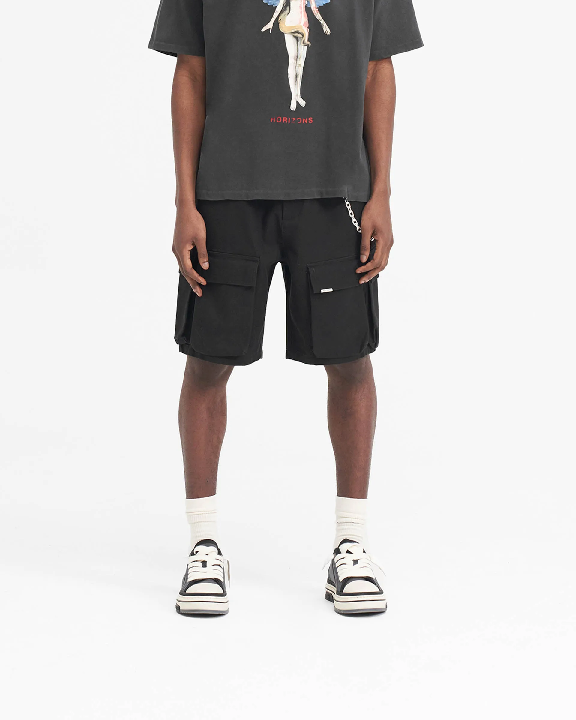 Cap Baggy Cotton Cargo Short - Black