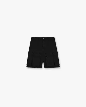 Baggy Cotton Cargo Short - Black Outdoor Relax