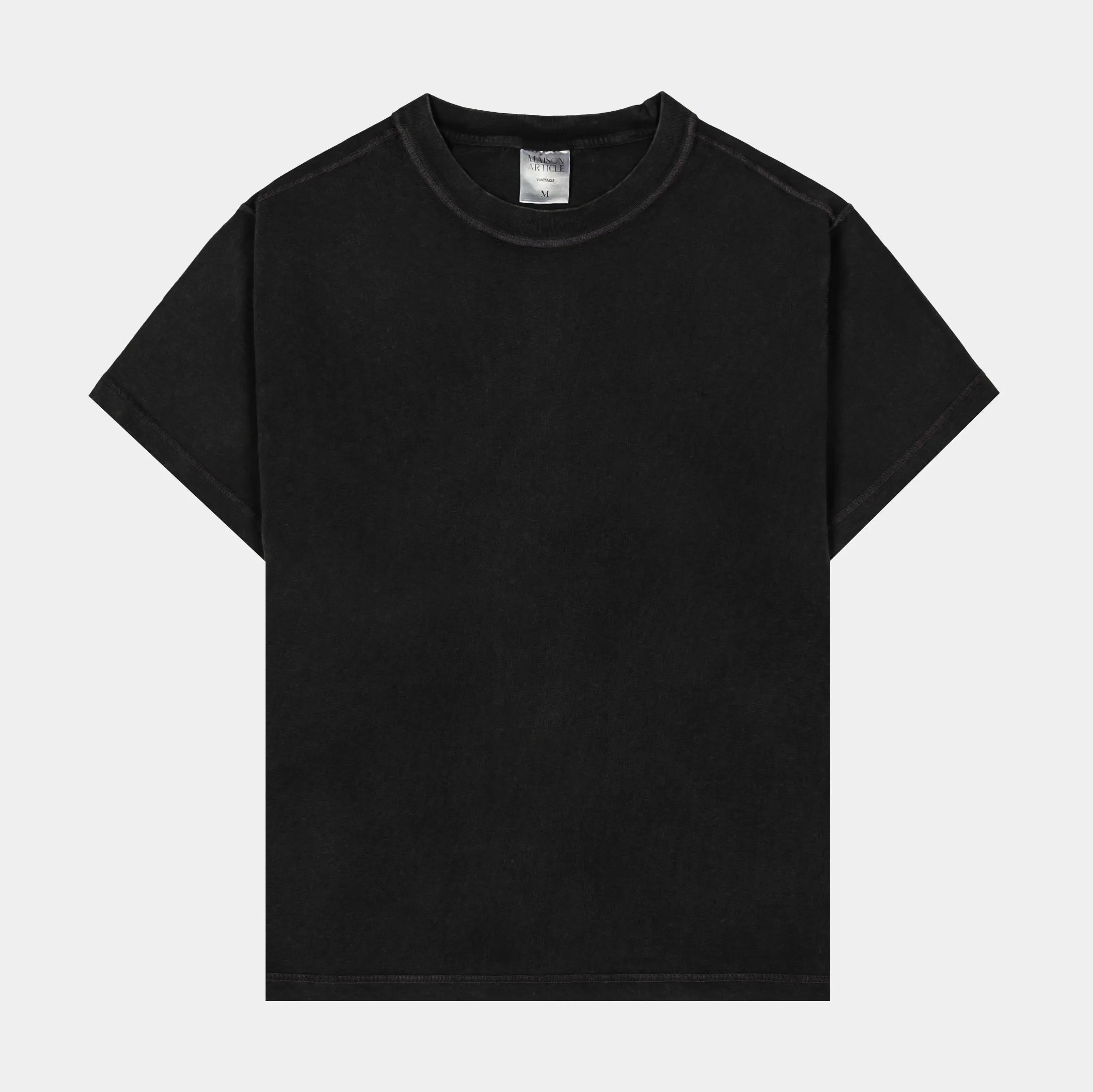 Solid Vintage Mens Short Sleeve Shirt (Black) Comfy Style School Uniform