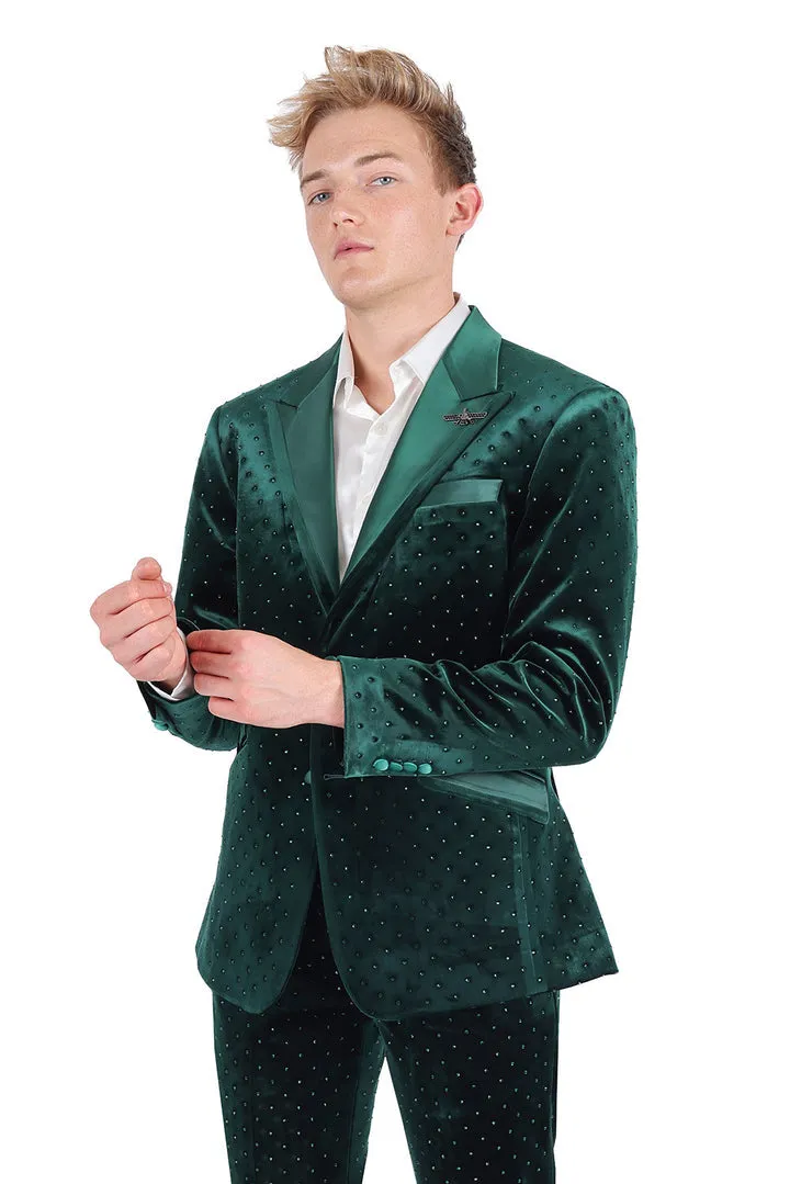 Barabas Friday Night Slim Fit Blazer BL3020 Hunter Green Noise Free Fabric