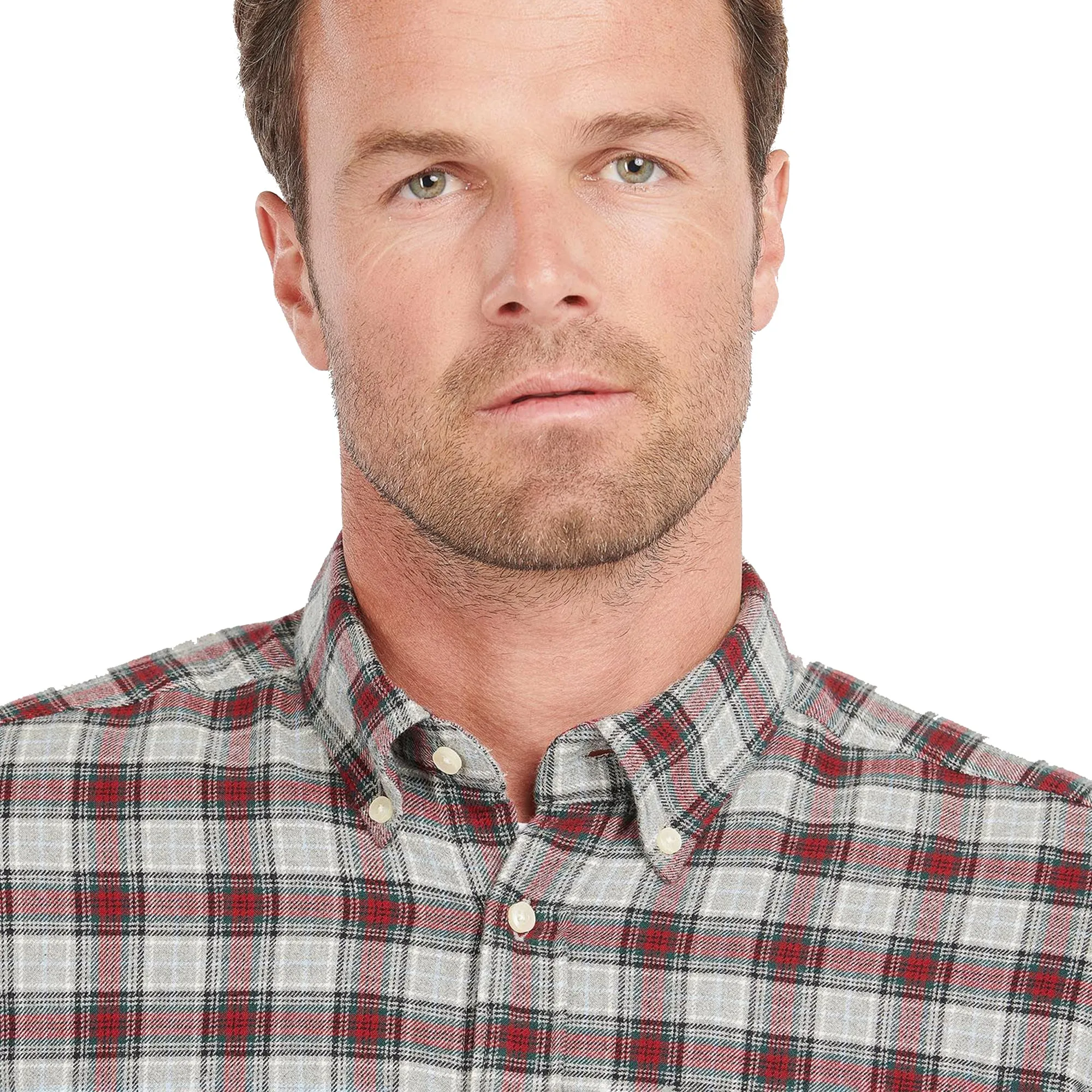 AdjustableCuffs Sporty Joggers Barbour Alderton Brushed Cotton Tailored Shirt - Grey Marl