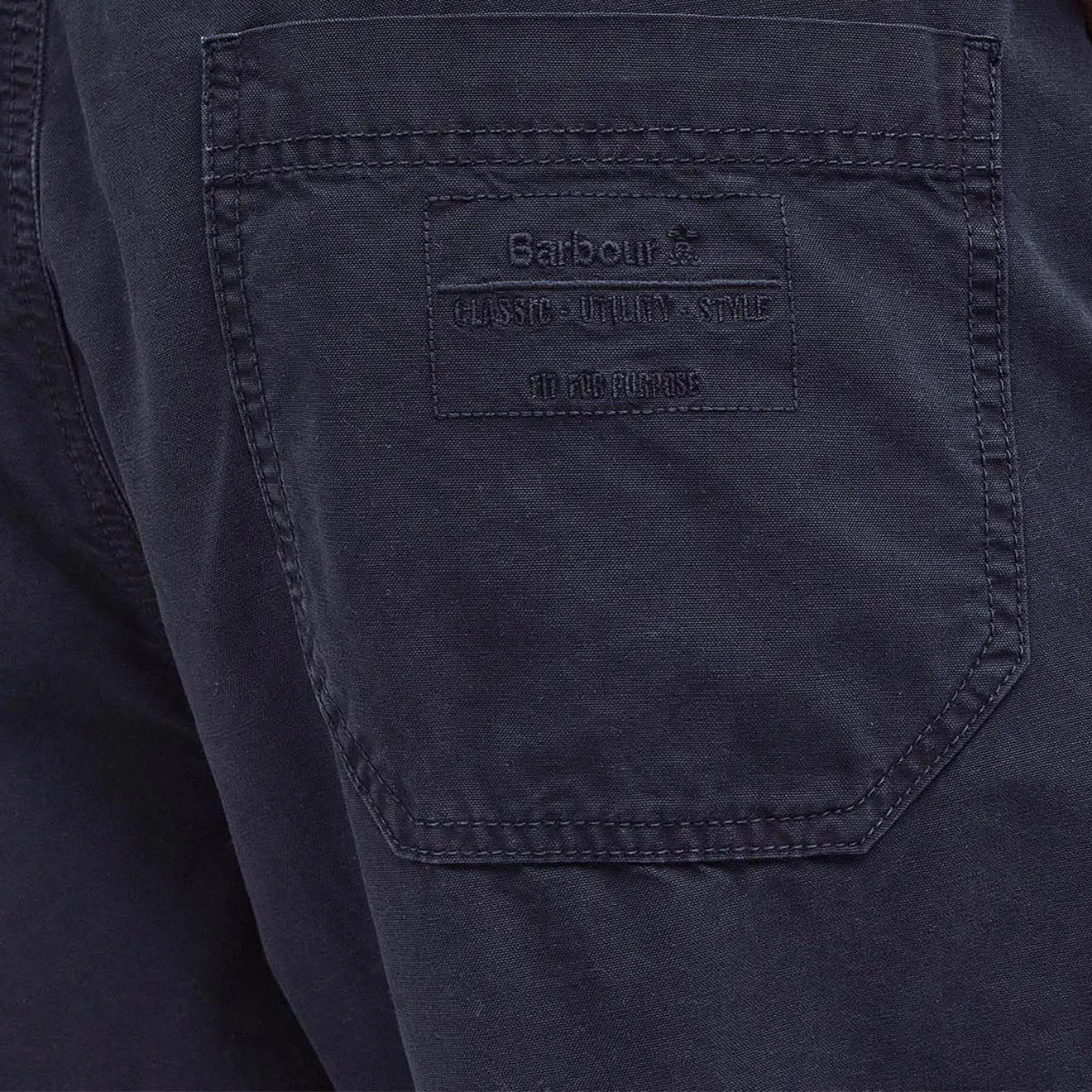 Barbour Grindle Straight-Leg Trousers Classic Navy Smooth Fabric HighRiseWaistband