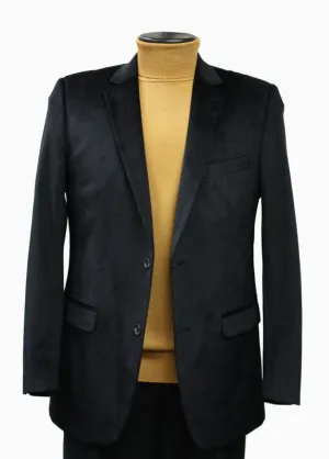 High End Look Bassiri J1042 Velvet Blazer Black