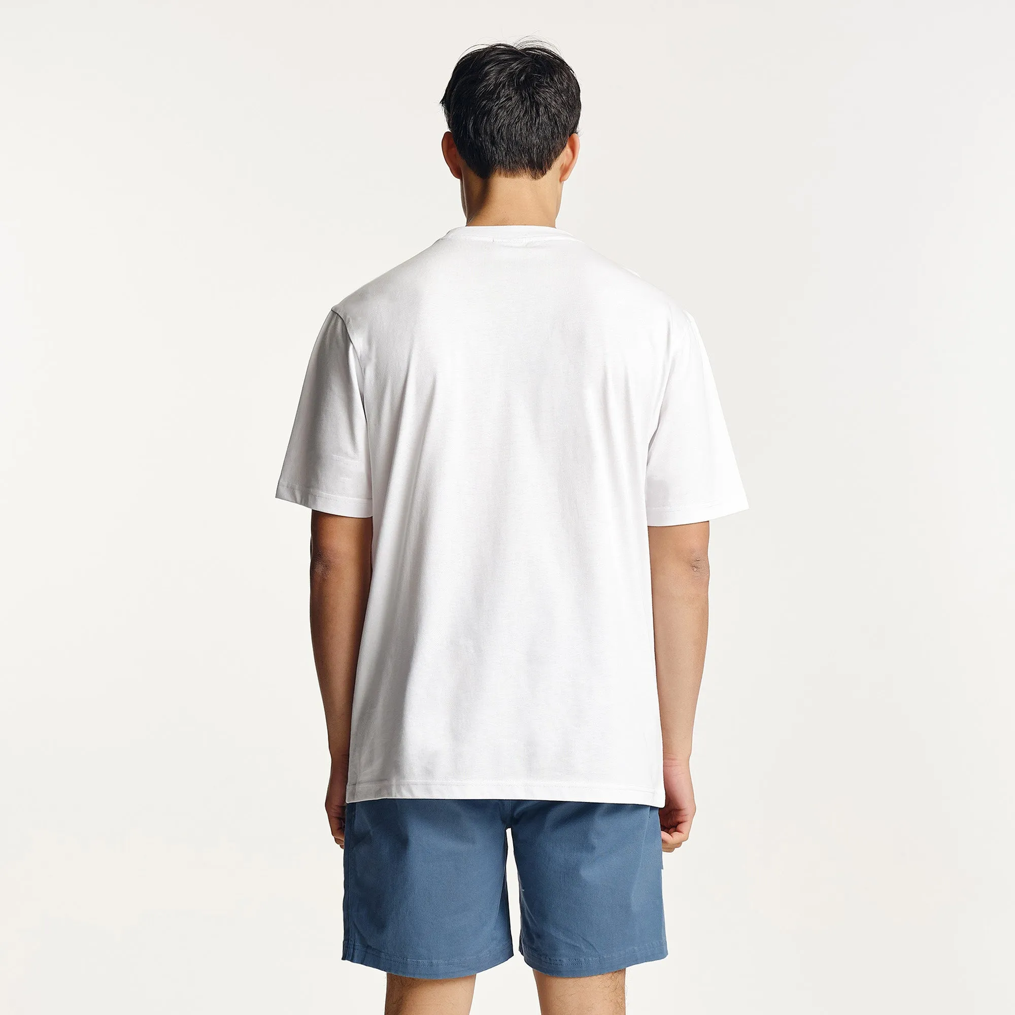 Baxter T-Shirt White All-Purpose Comfort SoftenedTexturedWeave
