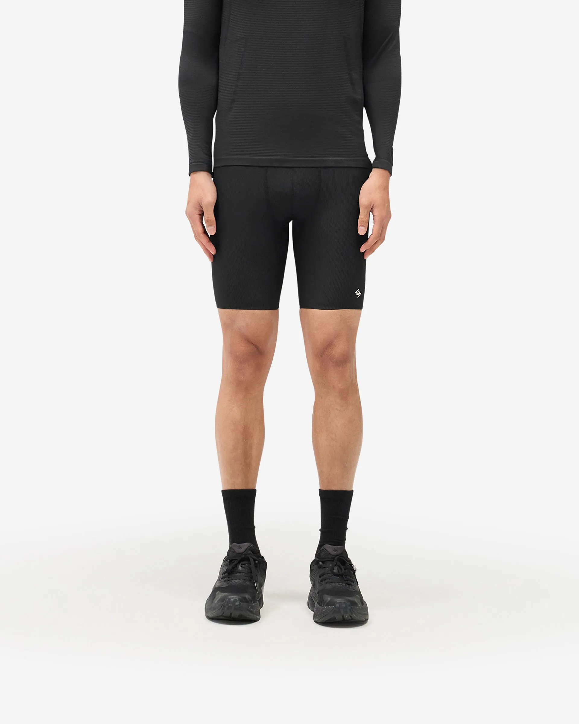 surf wear quick-dry feature 247 Ribbed Half Tight - Black
